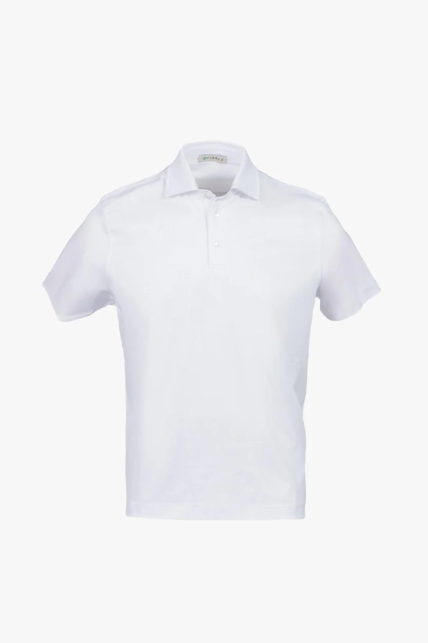 Polo in cotone pima bianco