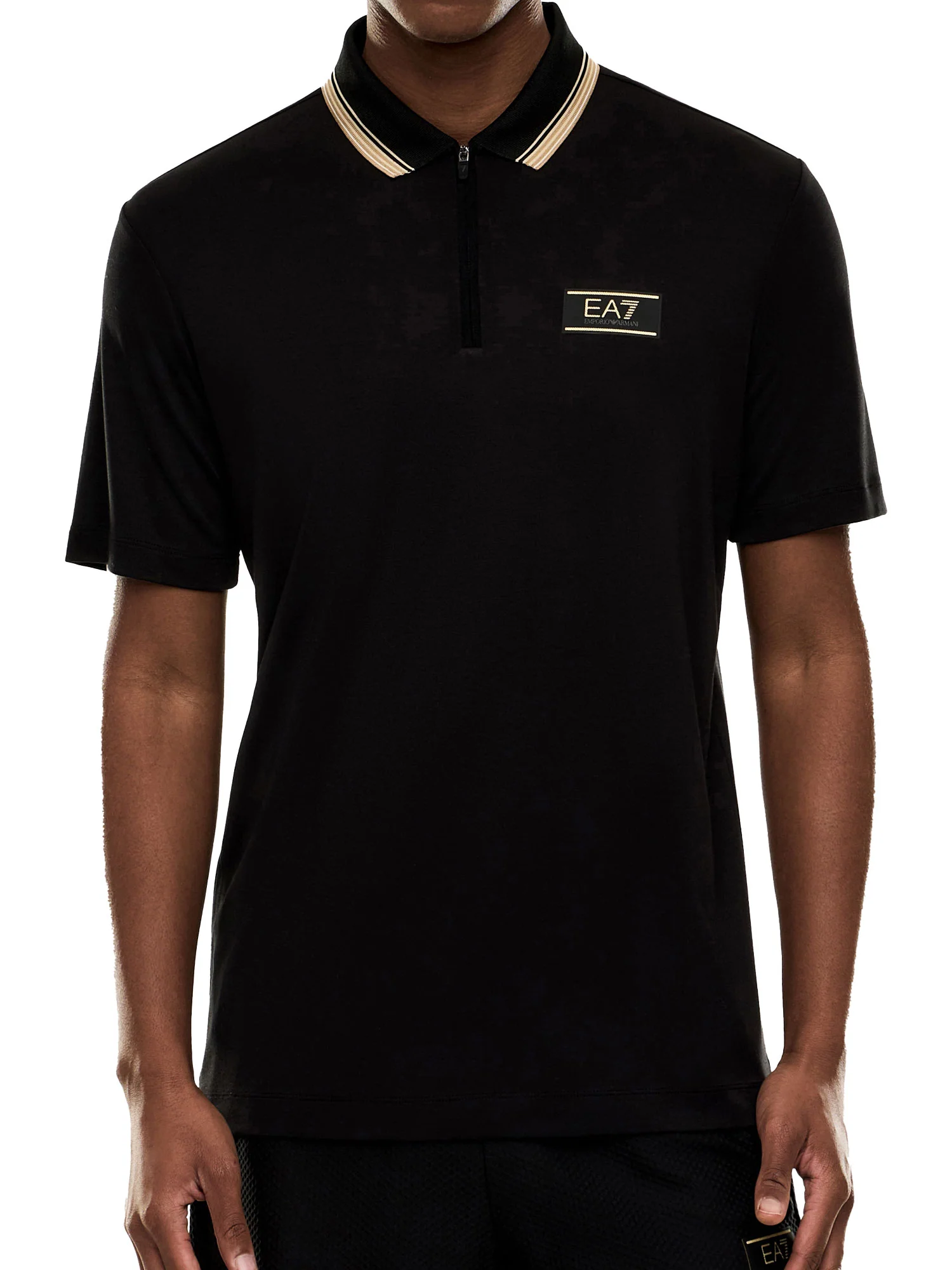 Polo EA7 uomo manica corta Premium Label nero