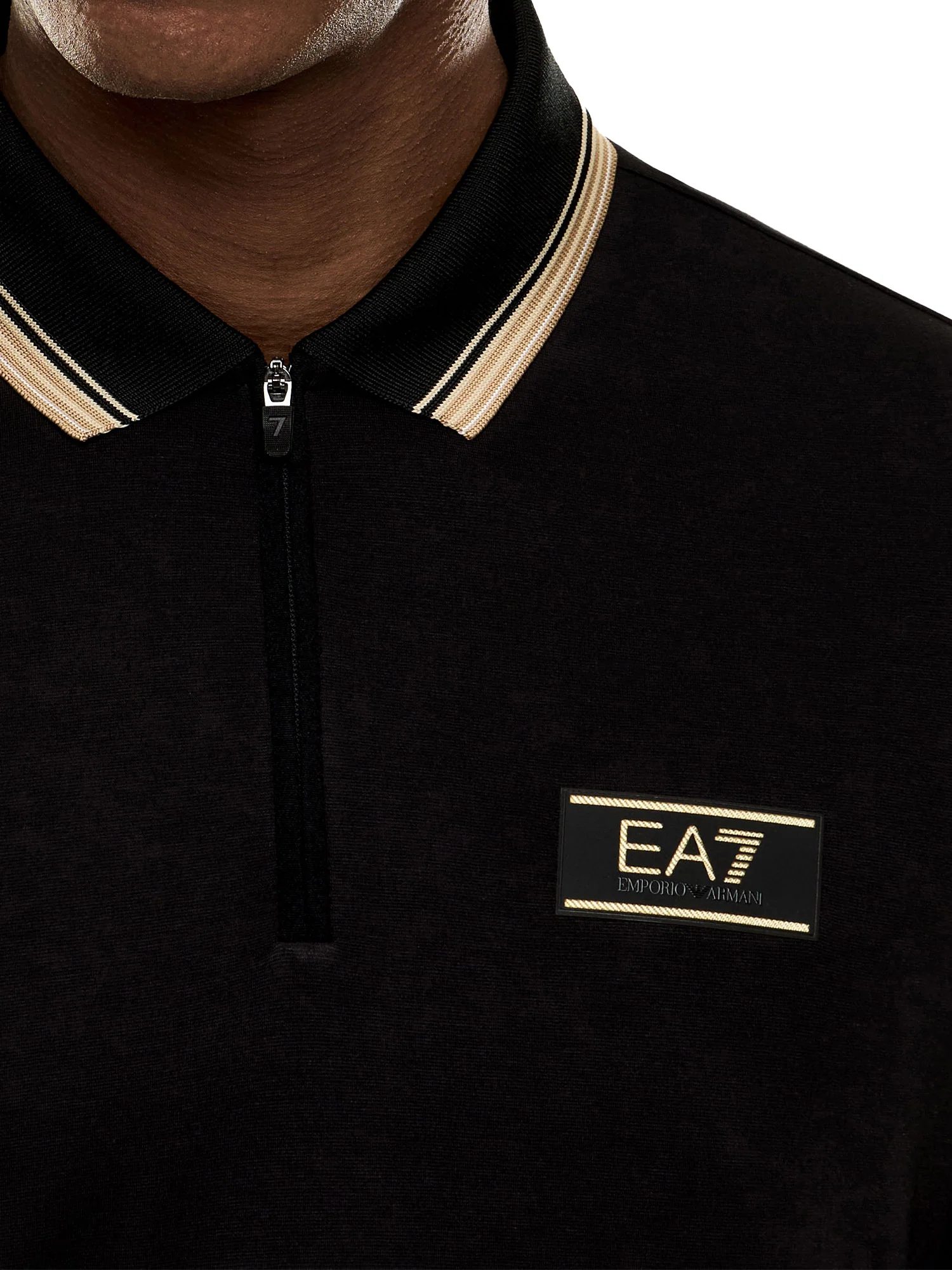 Polo EA7 uomo manica corta Premium Label nero - Image 3