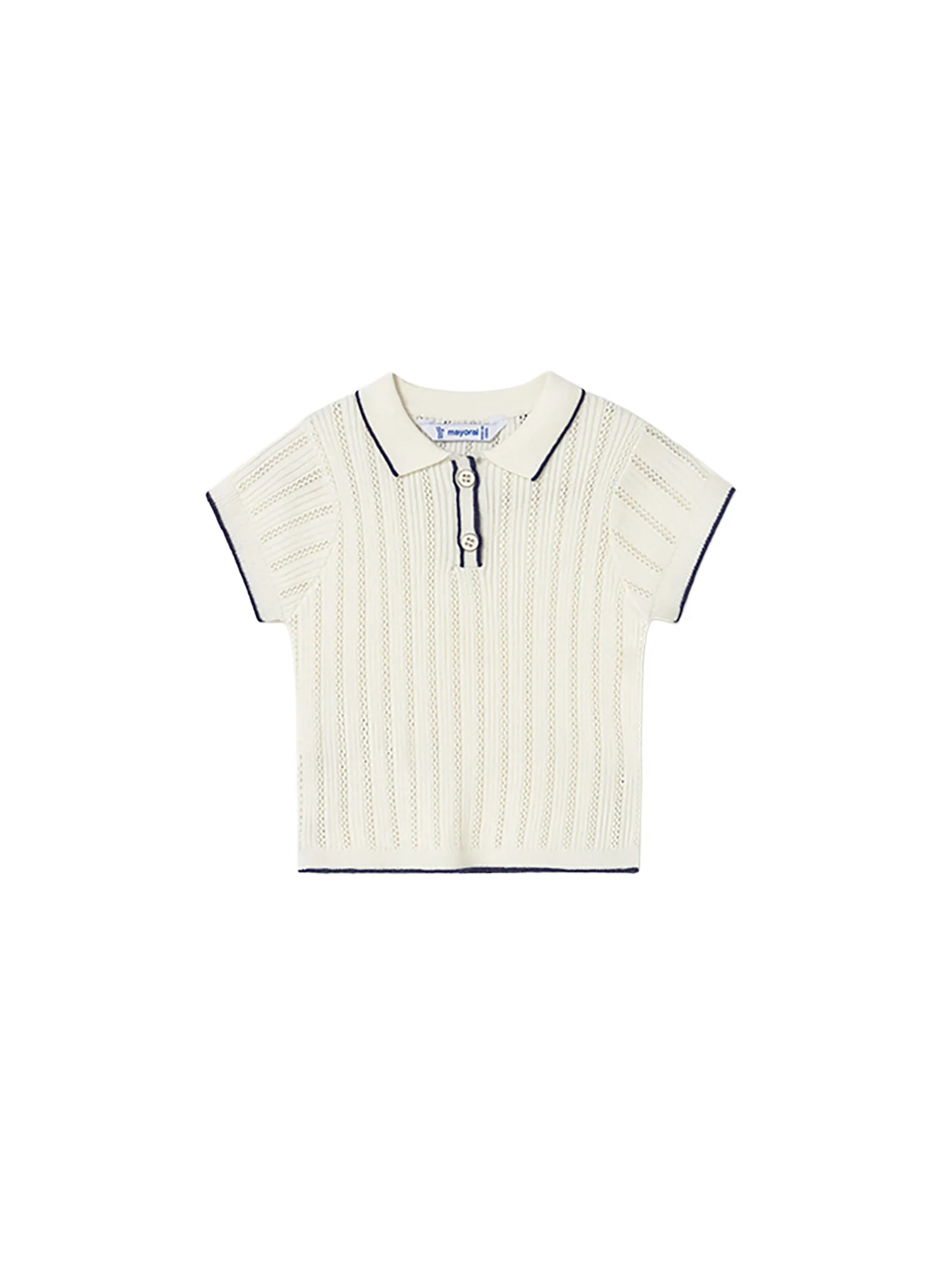 Polo Mayoral Bambino profili a contrasto tricot ecrù