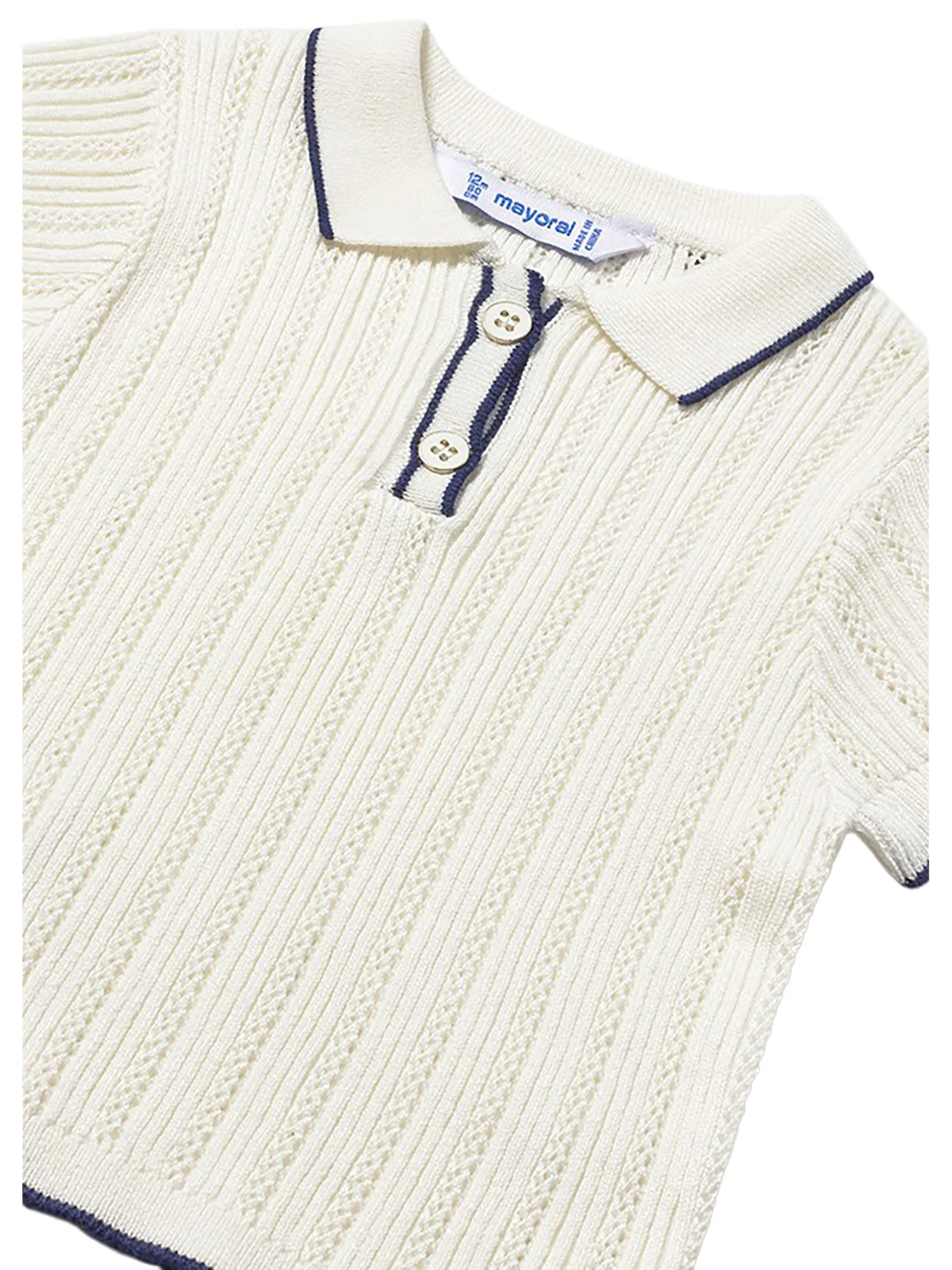 Polo Mayoral Bambino profili a contrasto tricot ecrù - Image 3