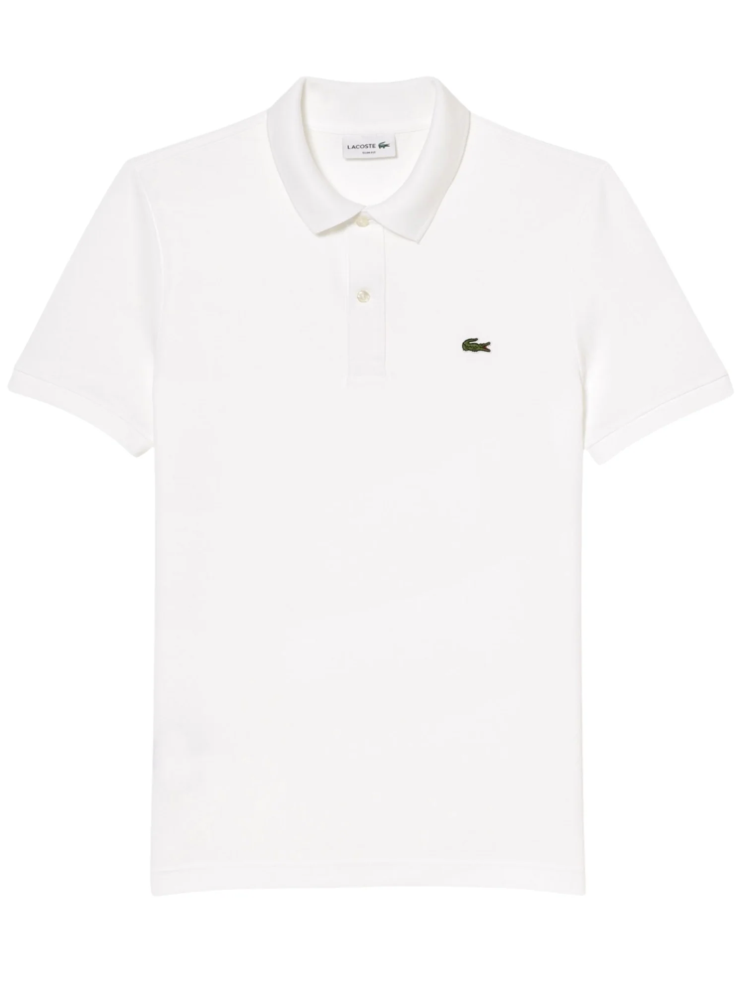 Polo Lacoste uomo con maniche corte modello slim piquet bianco - Image 3