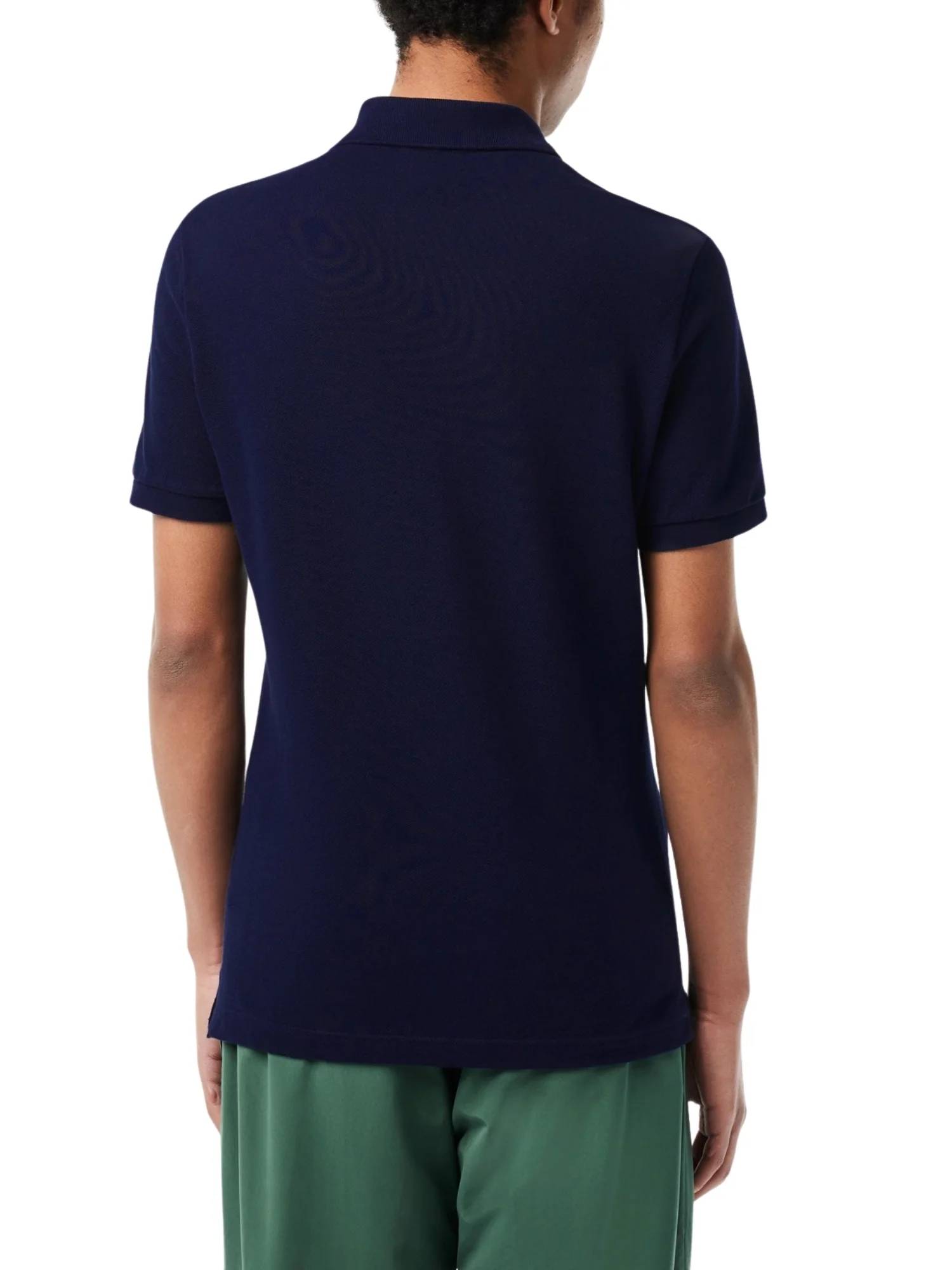 Polo Lacoste uomo con maniche corte modello slim piquet blu - Image 2