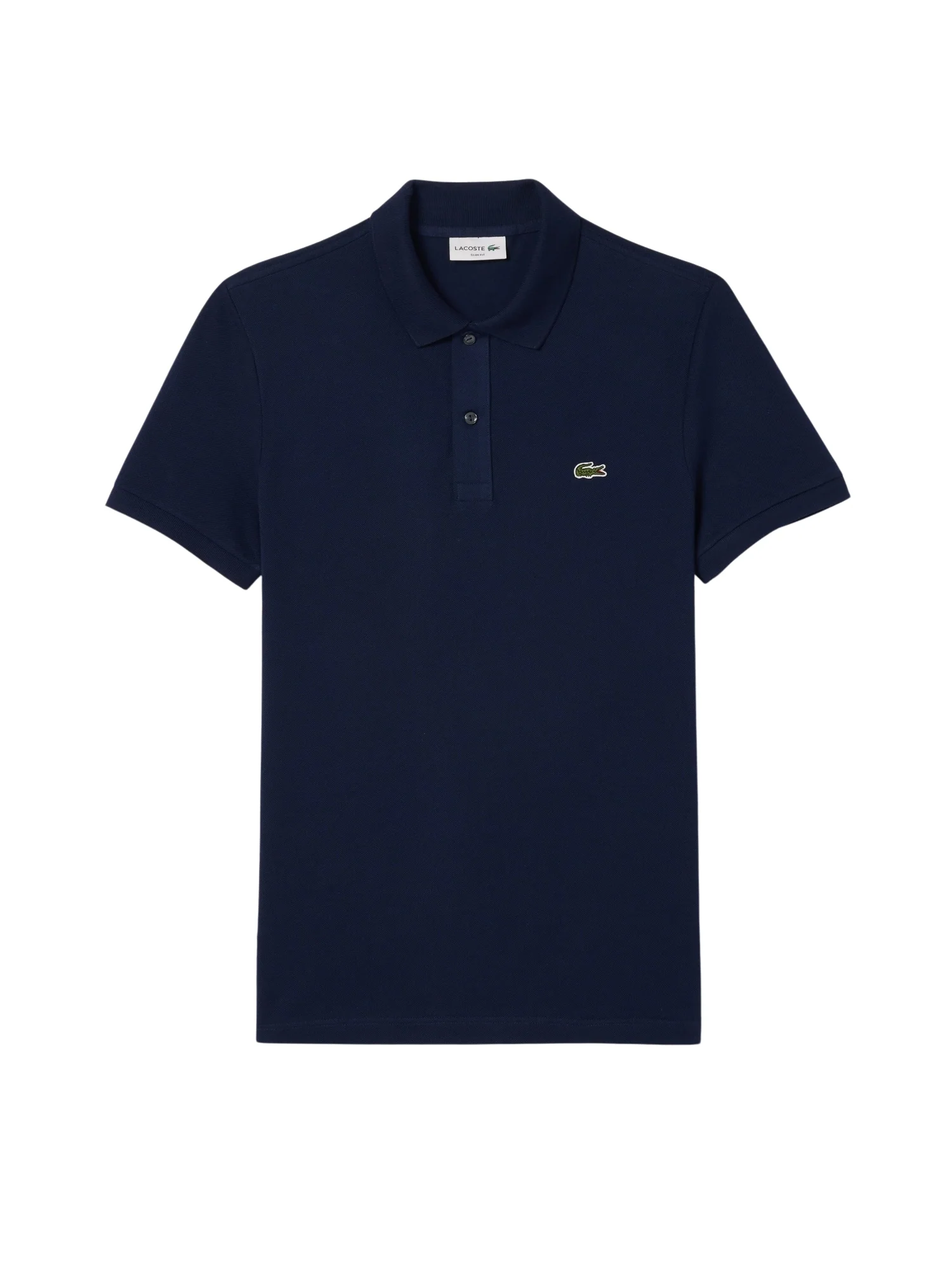 Polo Lacoste uomo con maniche corte modello slim piquet blu - Image 3