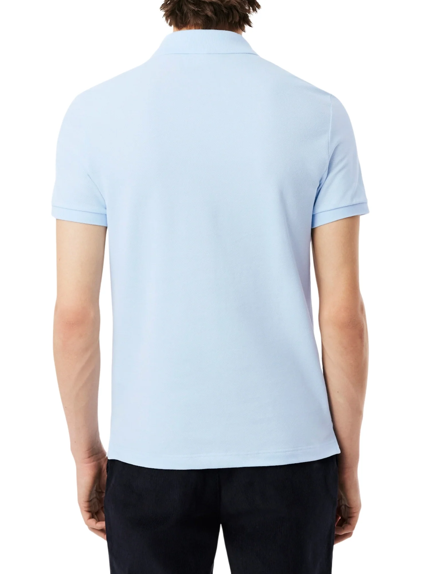 Polo Lacoste uomo con maniche corte modello slim piquet celeste - Image 2