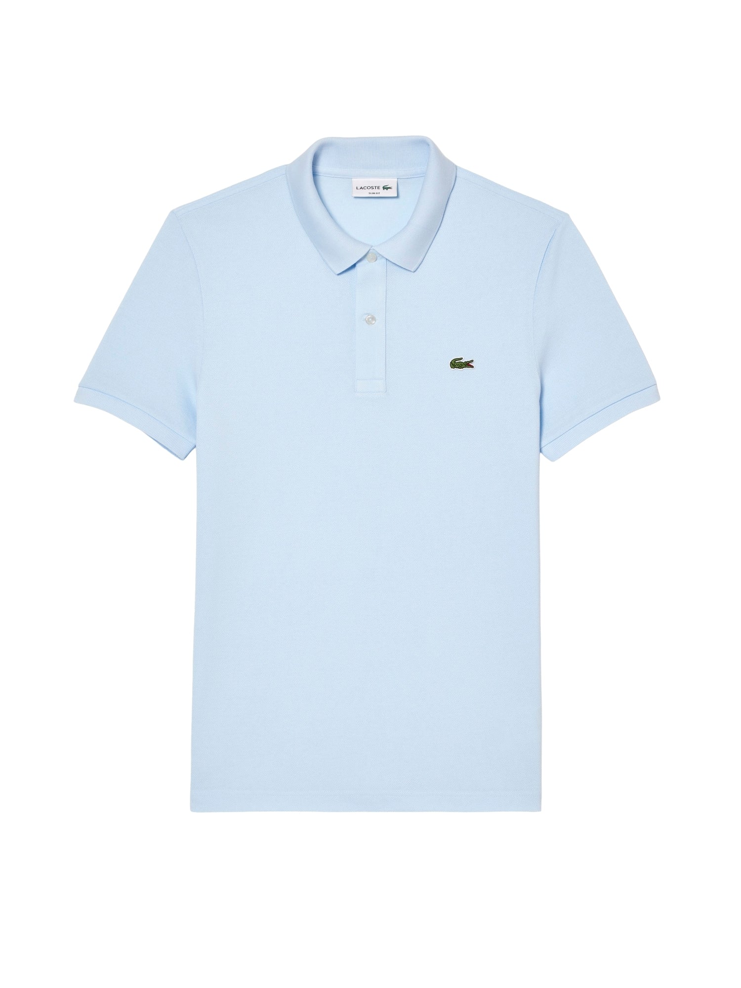 Polo Lacoste uomo con maniche corte modello slim piquet celeste - Image 3