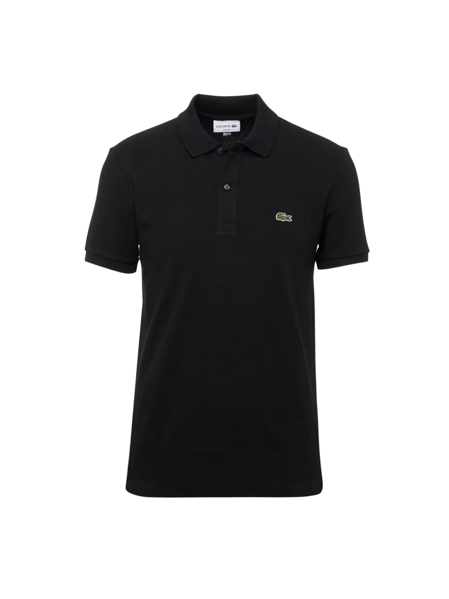 Polo Lacoste uomo con maniche corte modello slim piquet nero - Image 3