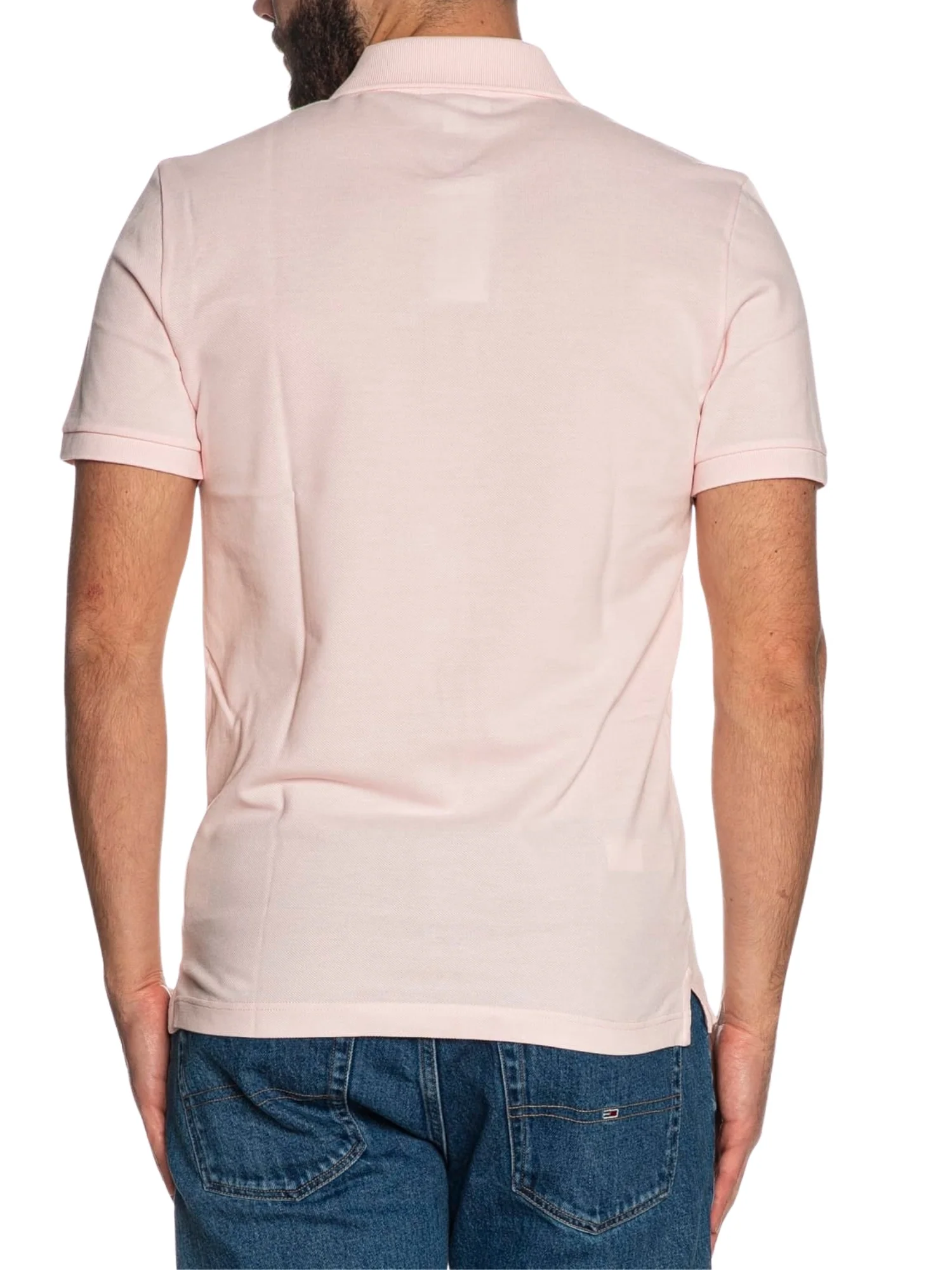 Polo Lacoste uomo con maniche corte modello slim piquet rosa - Image 2