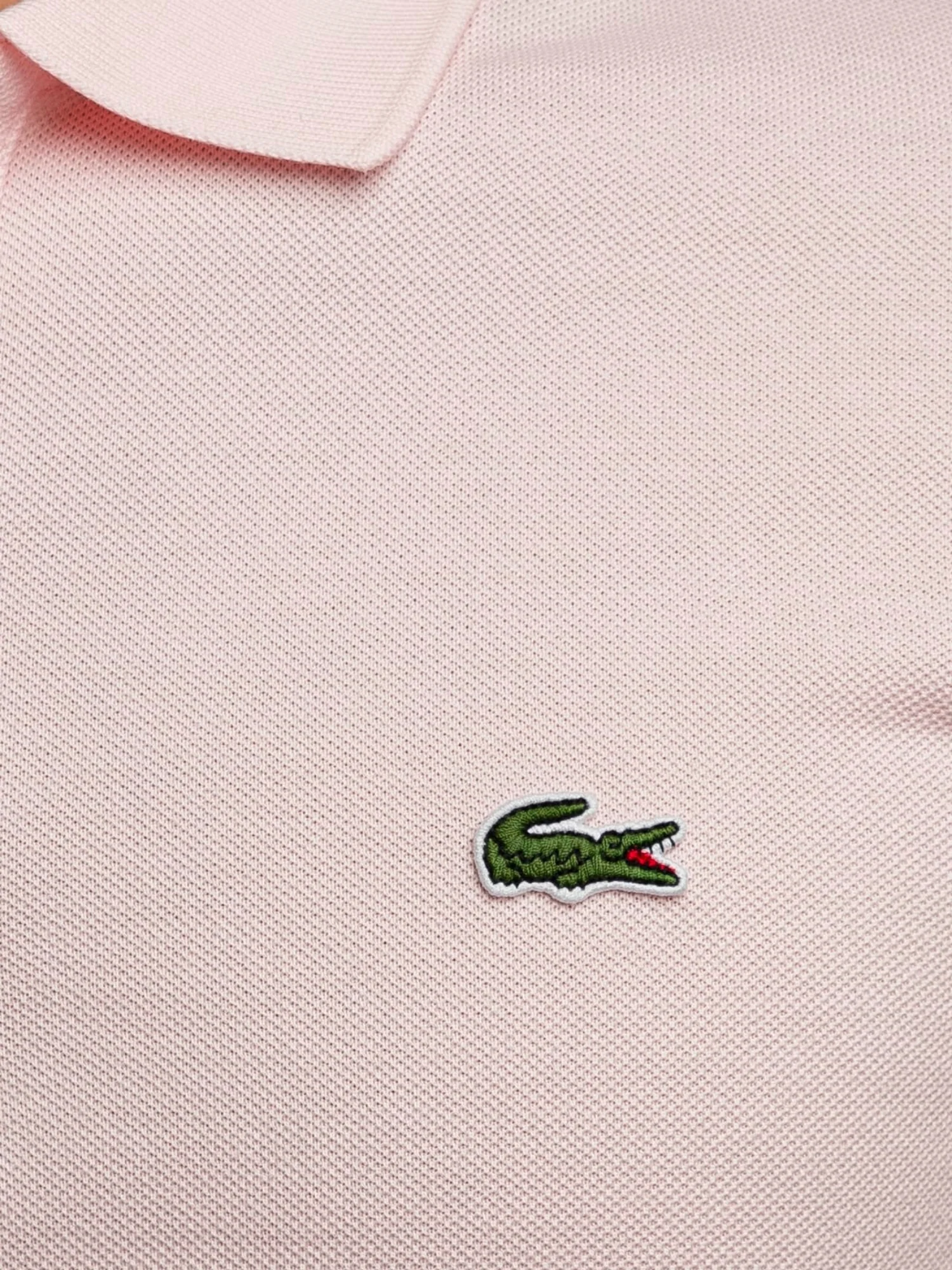 Polo Lacoste uomo con maniche corte modello slim piquet rosa - Image 4