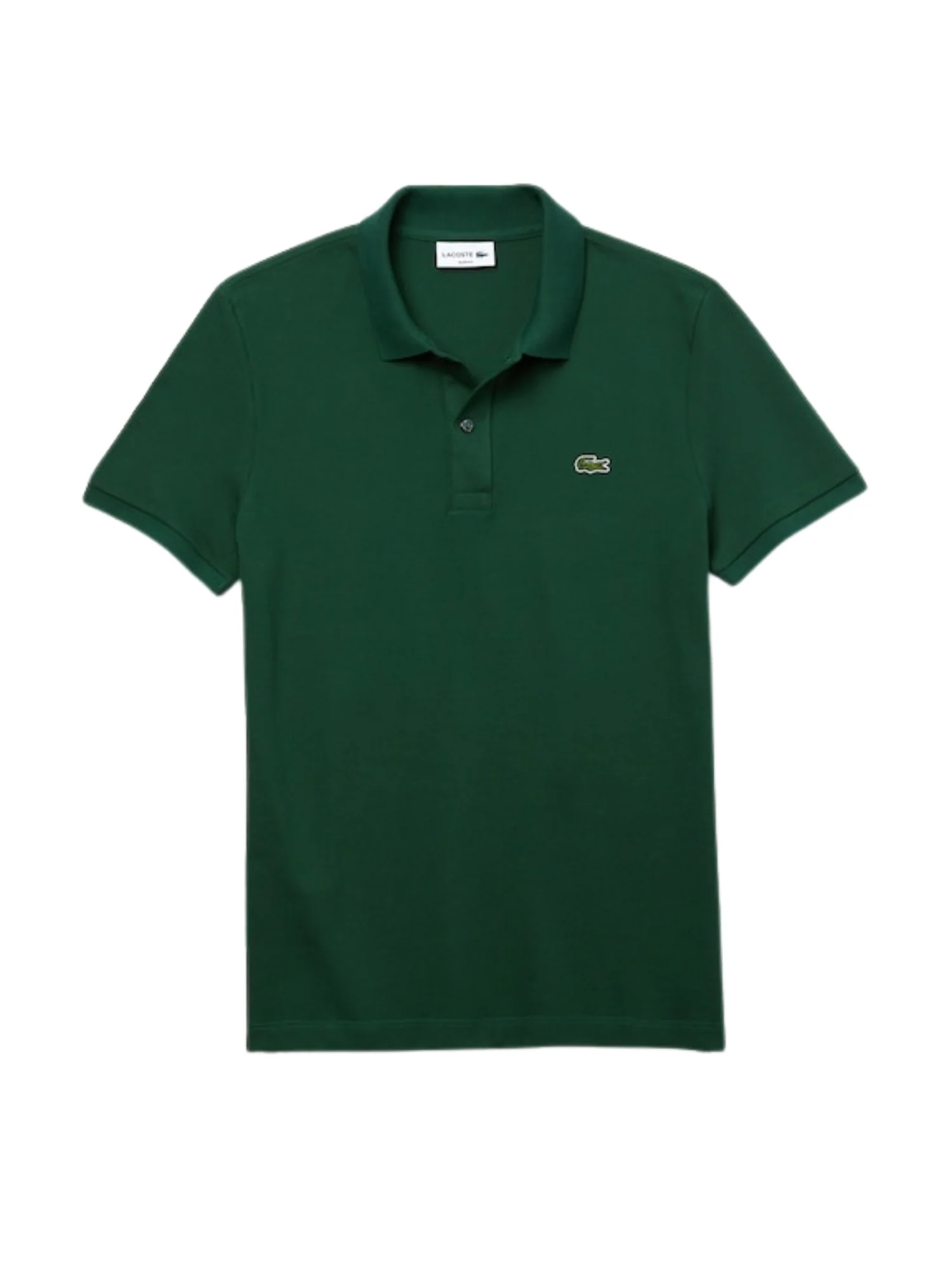 Polo Lacoste uomo con maniche corte modello slim piquet verde - Image 3