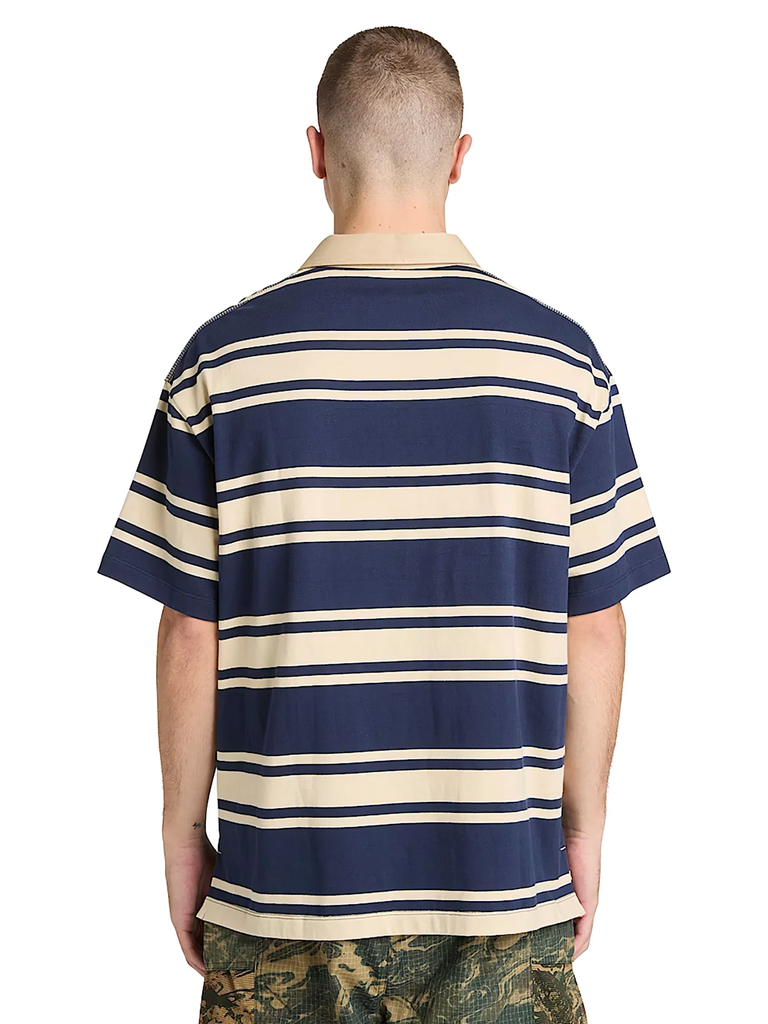 Polo Timberland uomo manica corta Striped Rugby blu/beige - Image 2