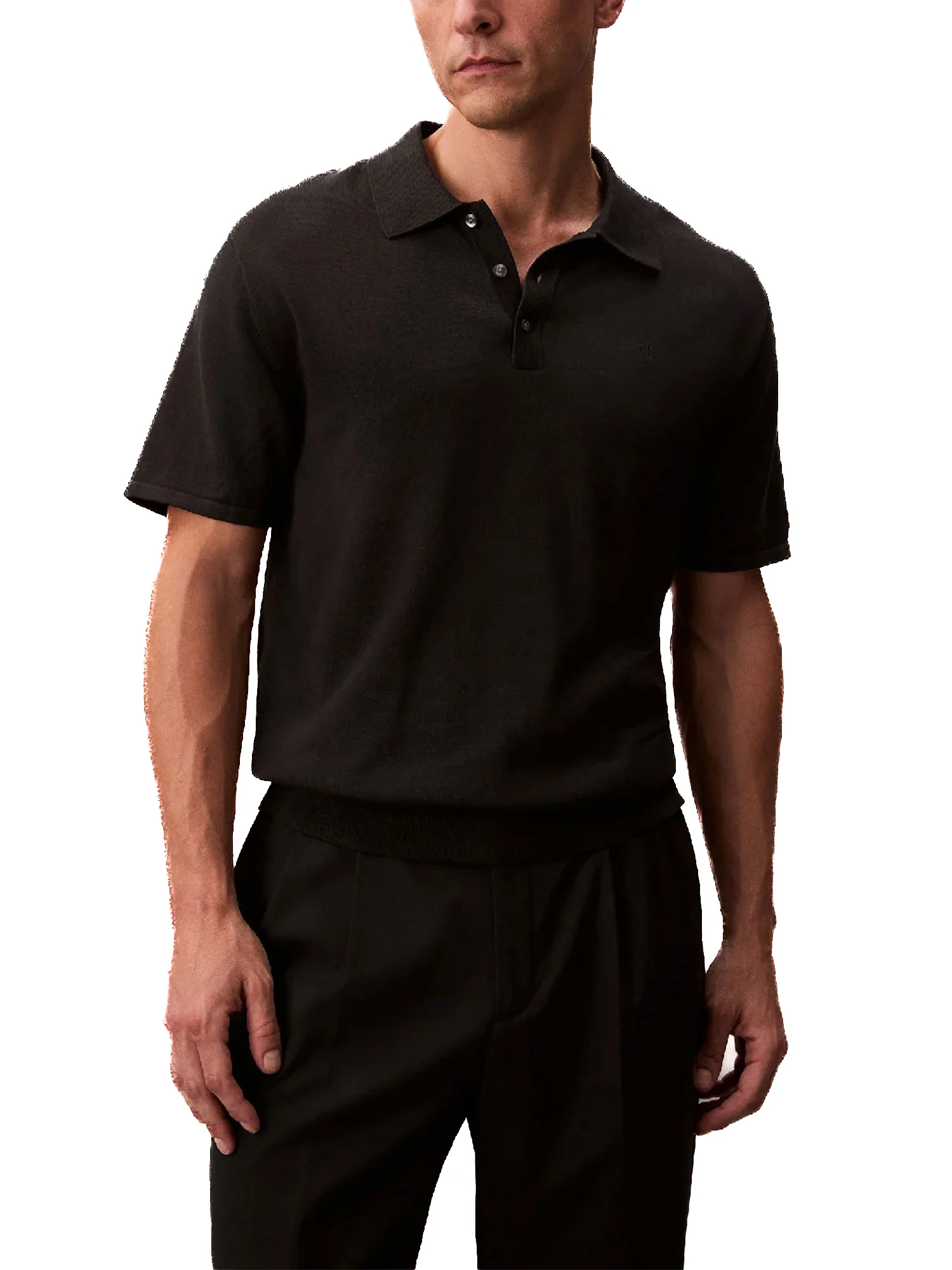 Polo supina Calvin Klein in cotone nero