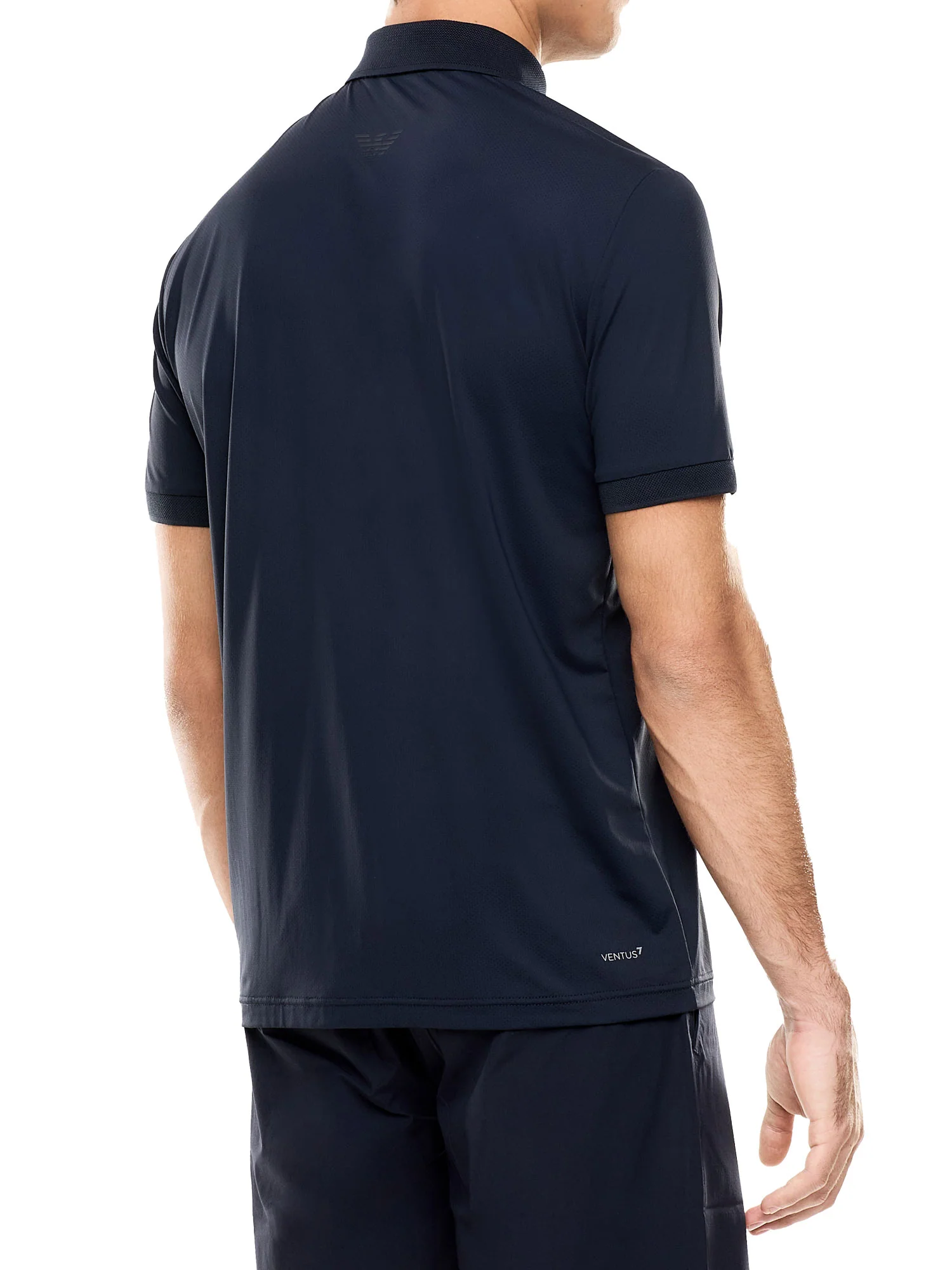 Polo EA7 uomo manica corta traforata blu - Image 2