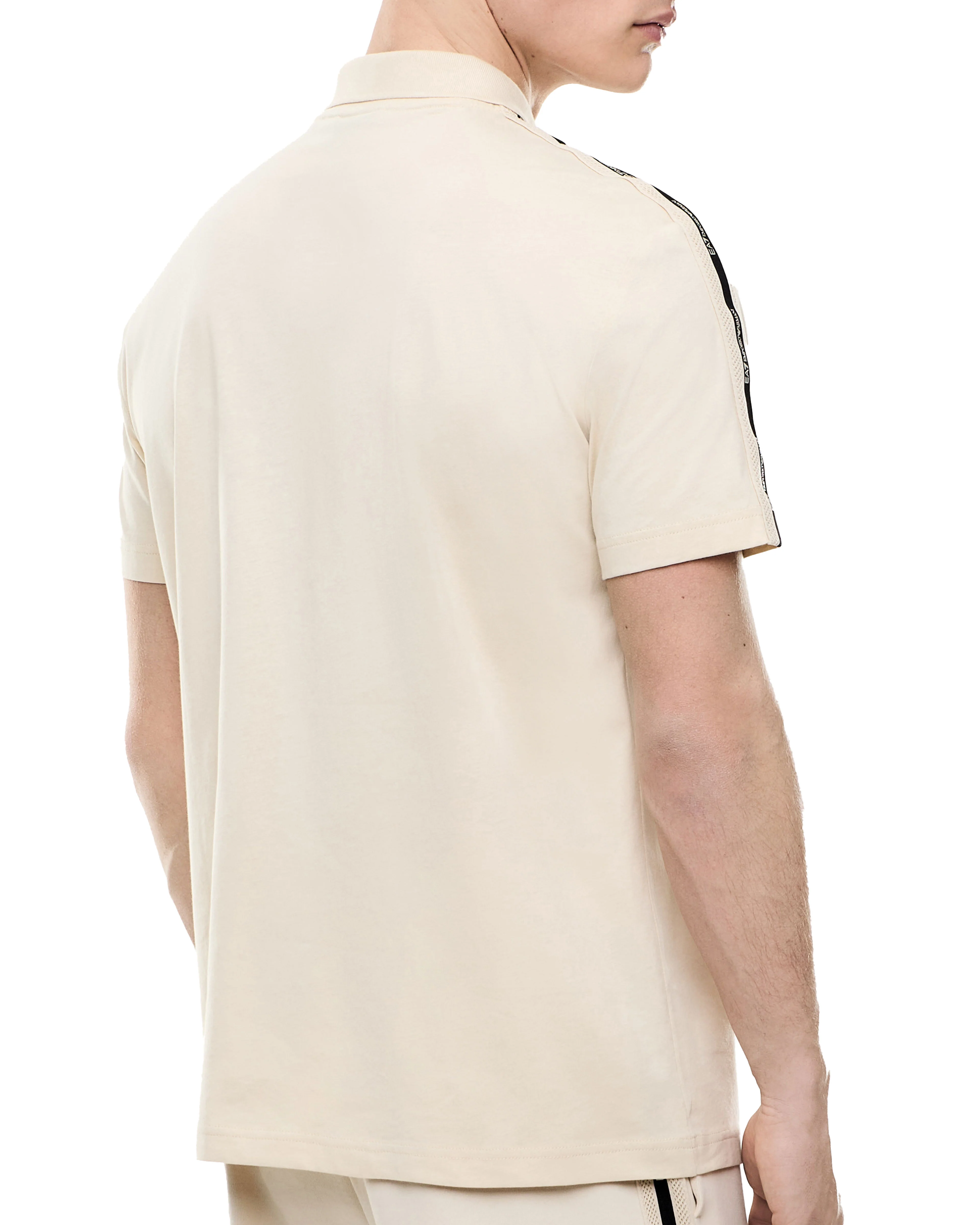 Polo EA7 uomo manica corta Train Logo beige - Image 2