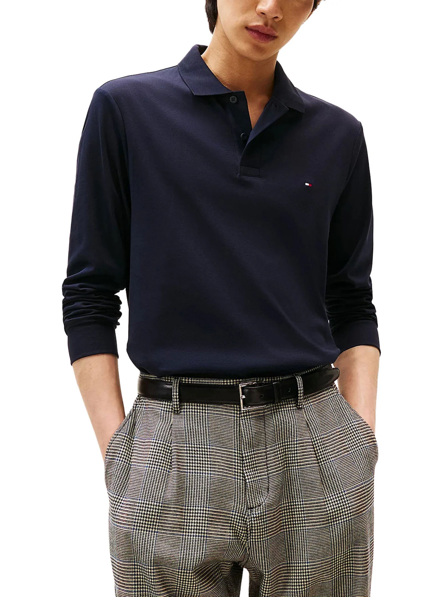 Polo Tommy Hilfiger uomo liquid cotton blu