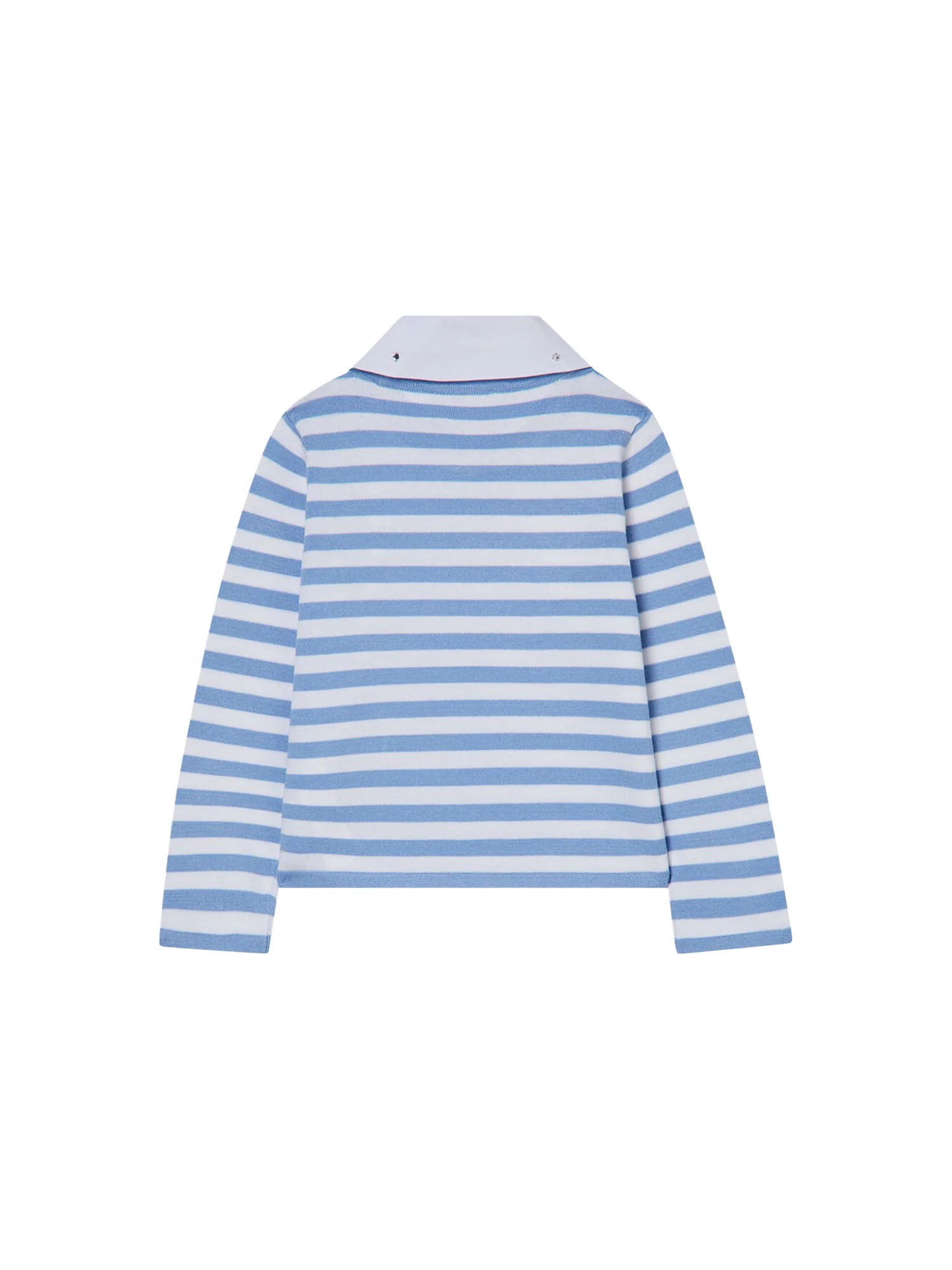 Polo Liu Jo Bambina manica corta stripe gioiello
 Celeste/Bianco - Image 2