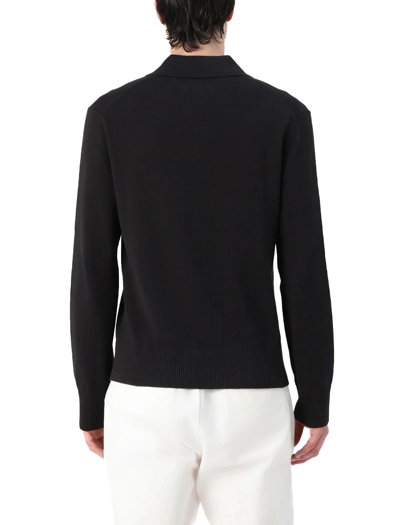 Polo maniche lunghe essential nero - Image 2