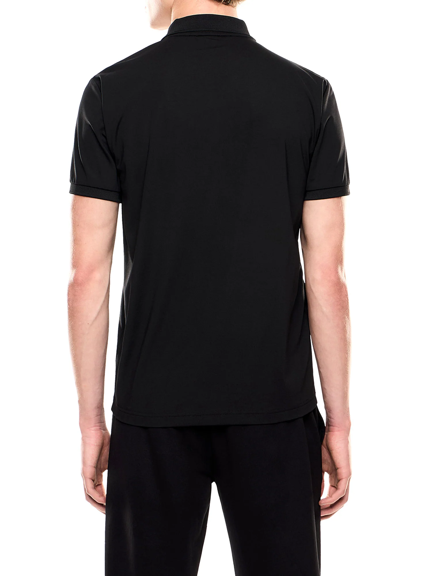 Polo con zip in jersey nero - Image 2