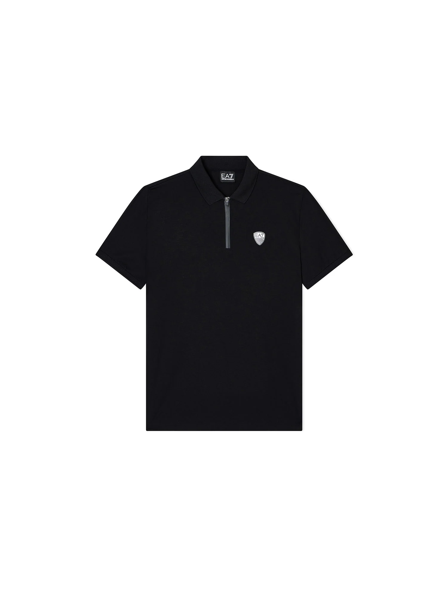 Polo con zip in jersey nero - Image 4