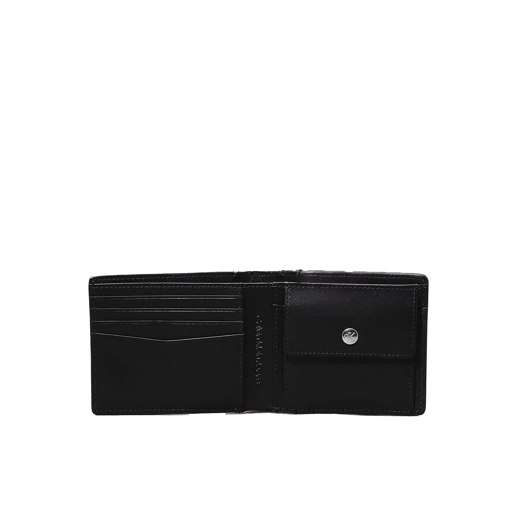 Portafogli bifold con portamonete e logo emboss nero - Image 4