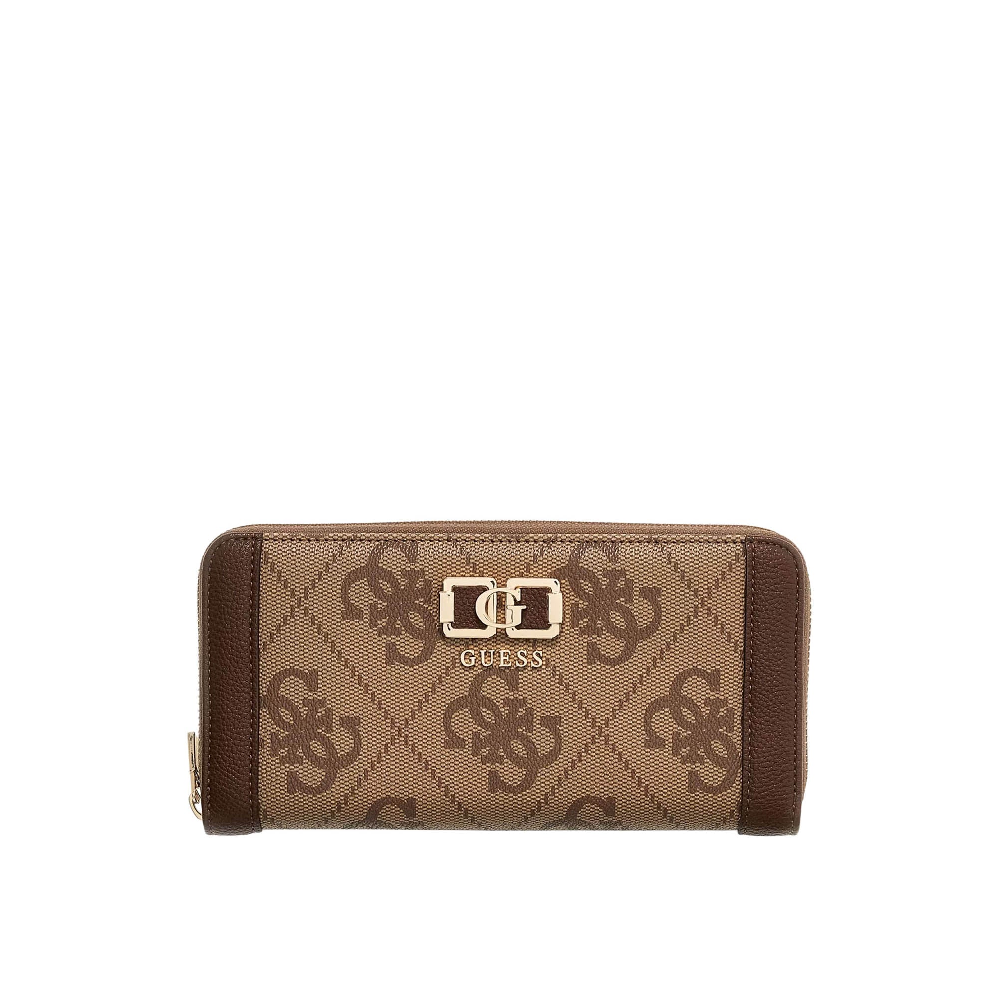 Portafogli Guess donna Zip Karnilla logo latte/moro