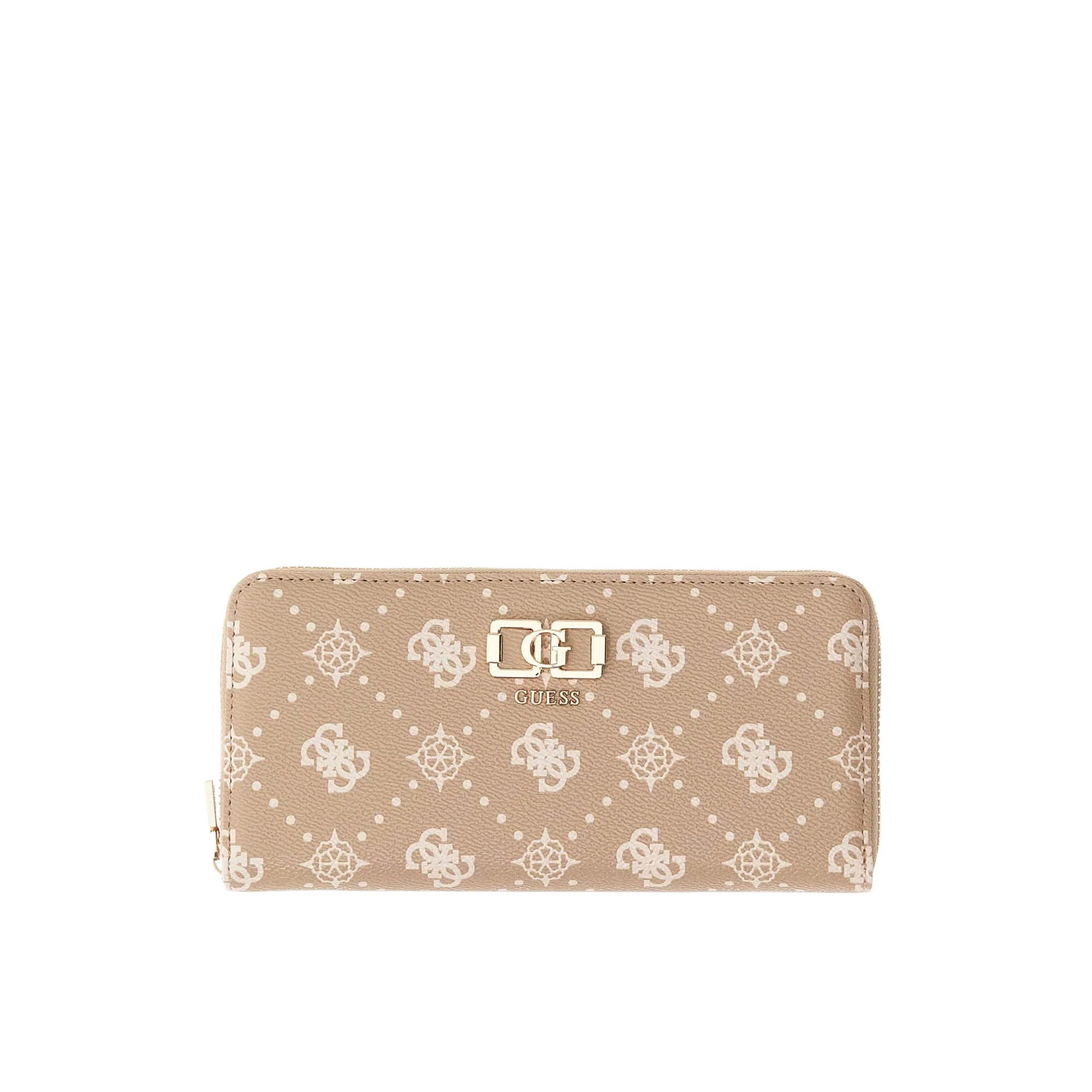 Portafogli Guess donna Zip L Carrie logo moka