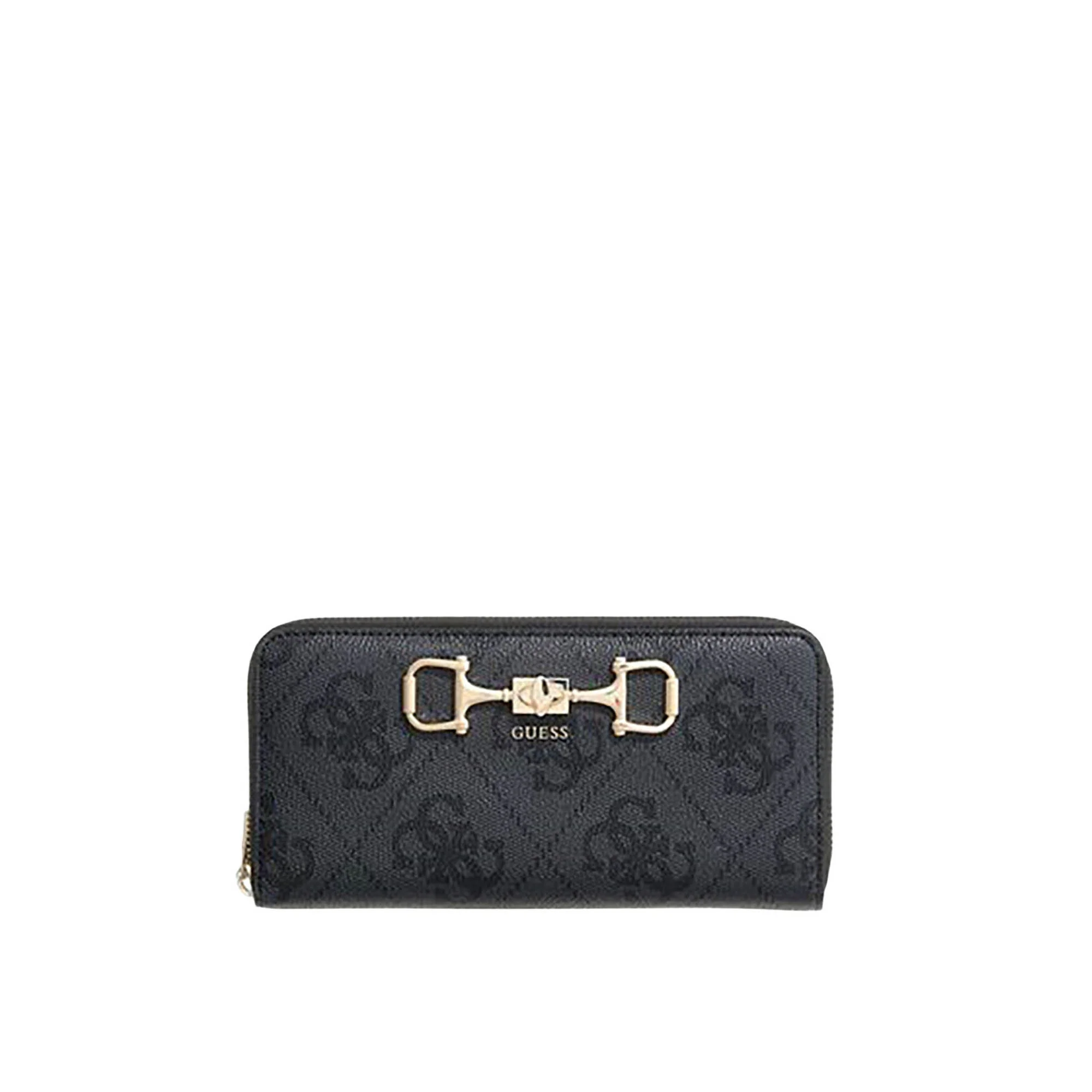 Portafogli Guess donna Zip L Janie logo coal