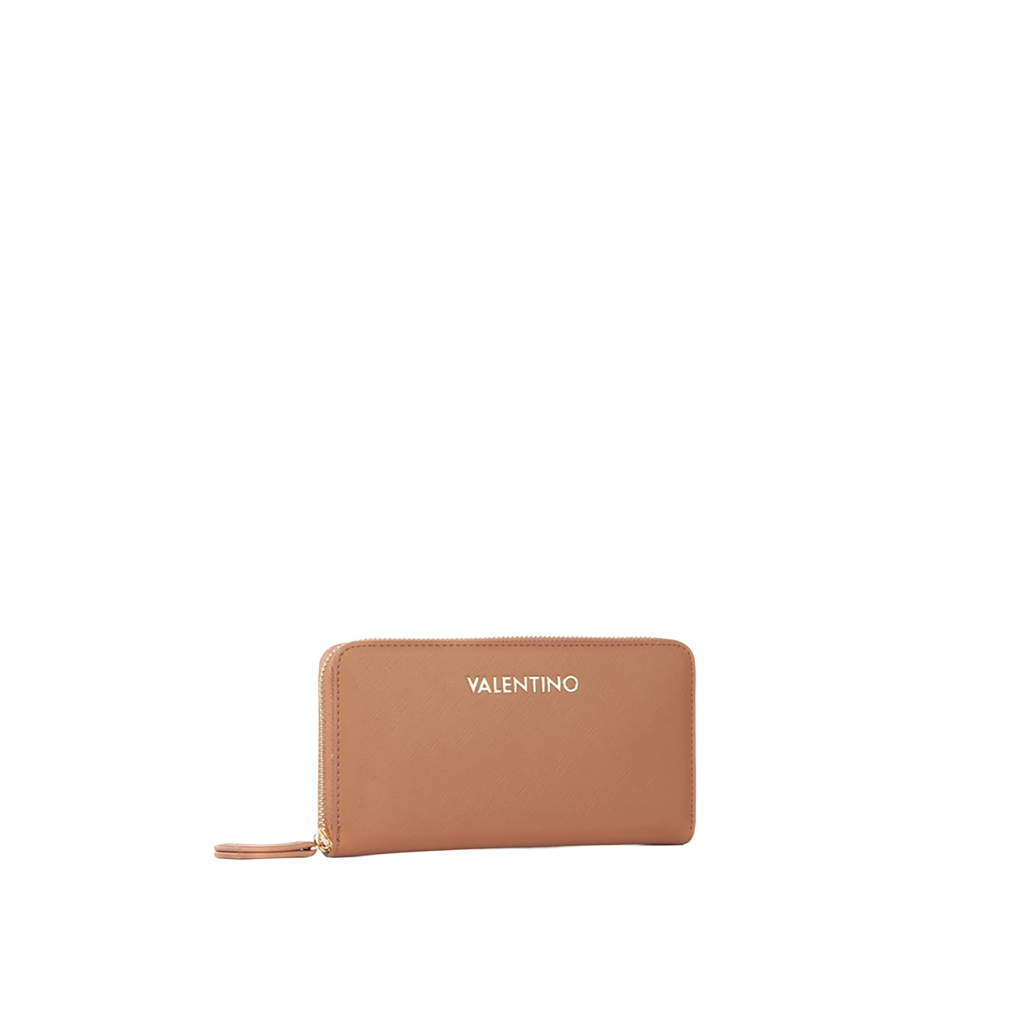 Portafogli large saffiano Valentino donna con zip zero RE cuoio