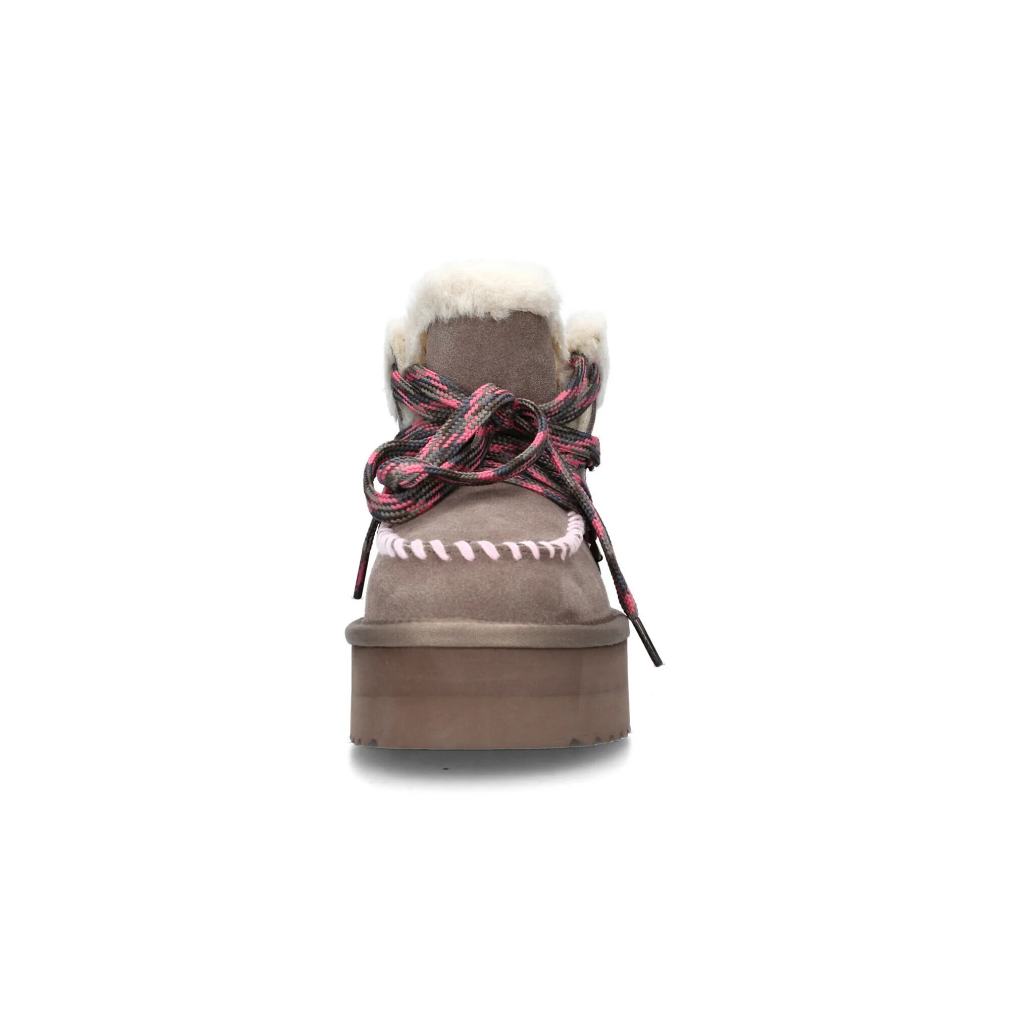 Scarpe platform con pelliccia taupe - Image 3