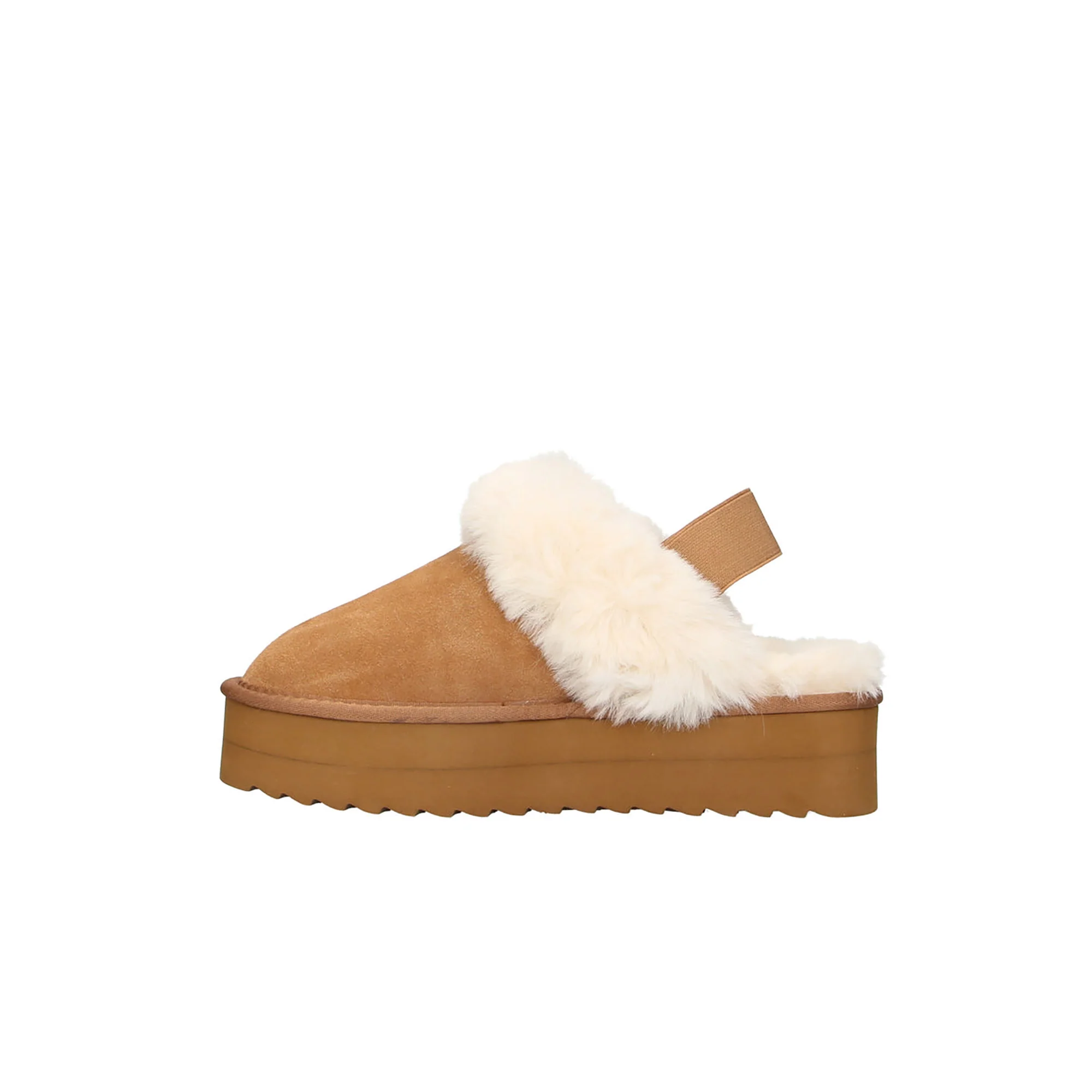 Scarpe slipper Platform con pelliccia beige - Image 3