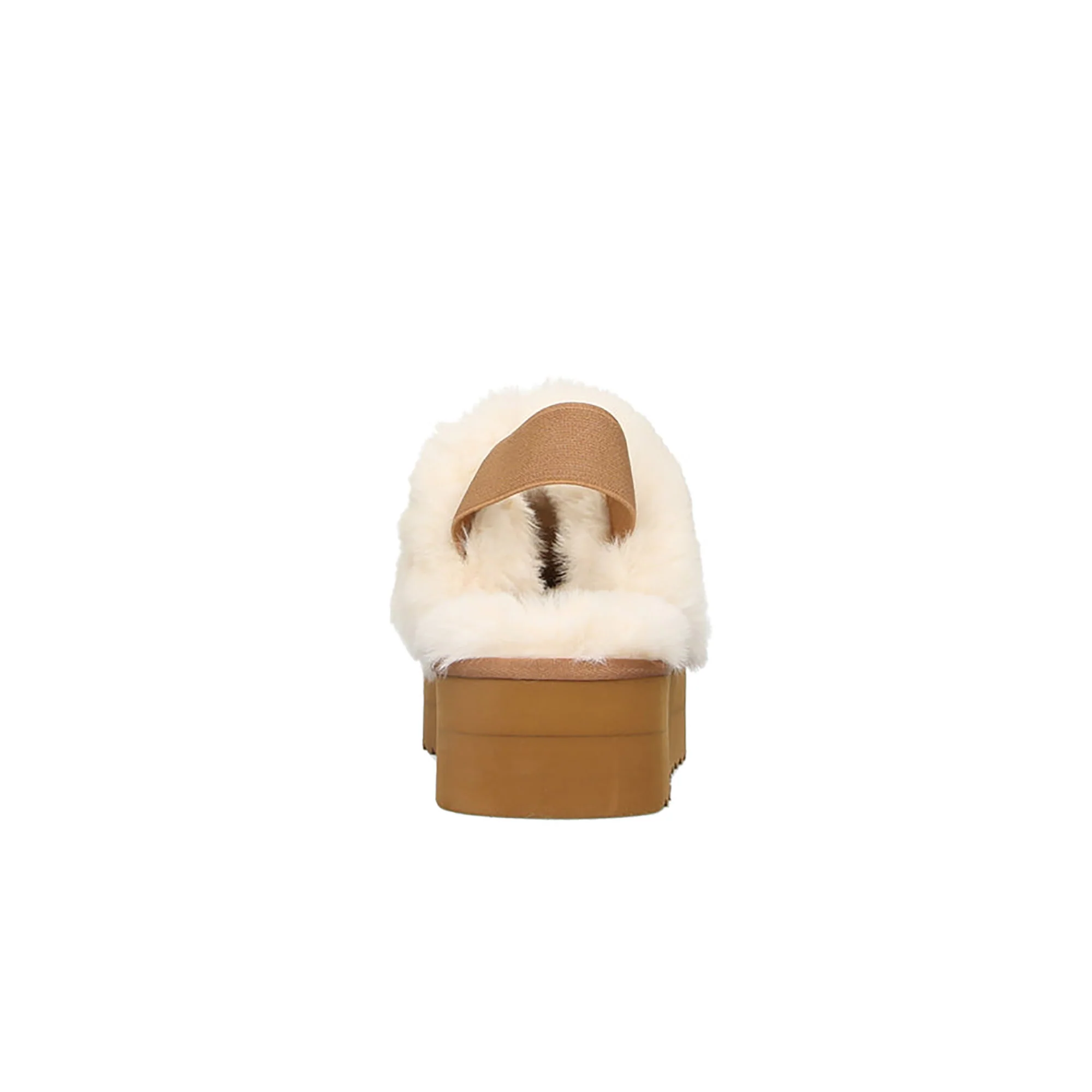 Scarpe slipper Platform con pelliccia beige - Image 4