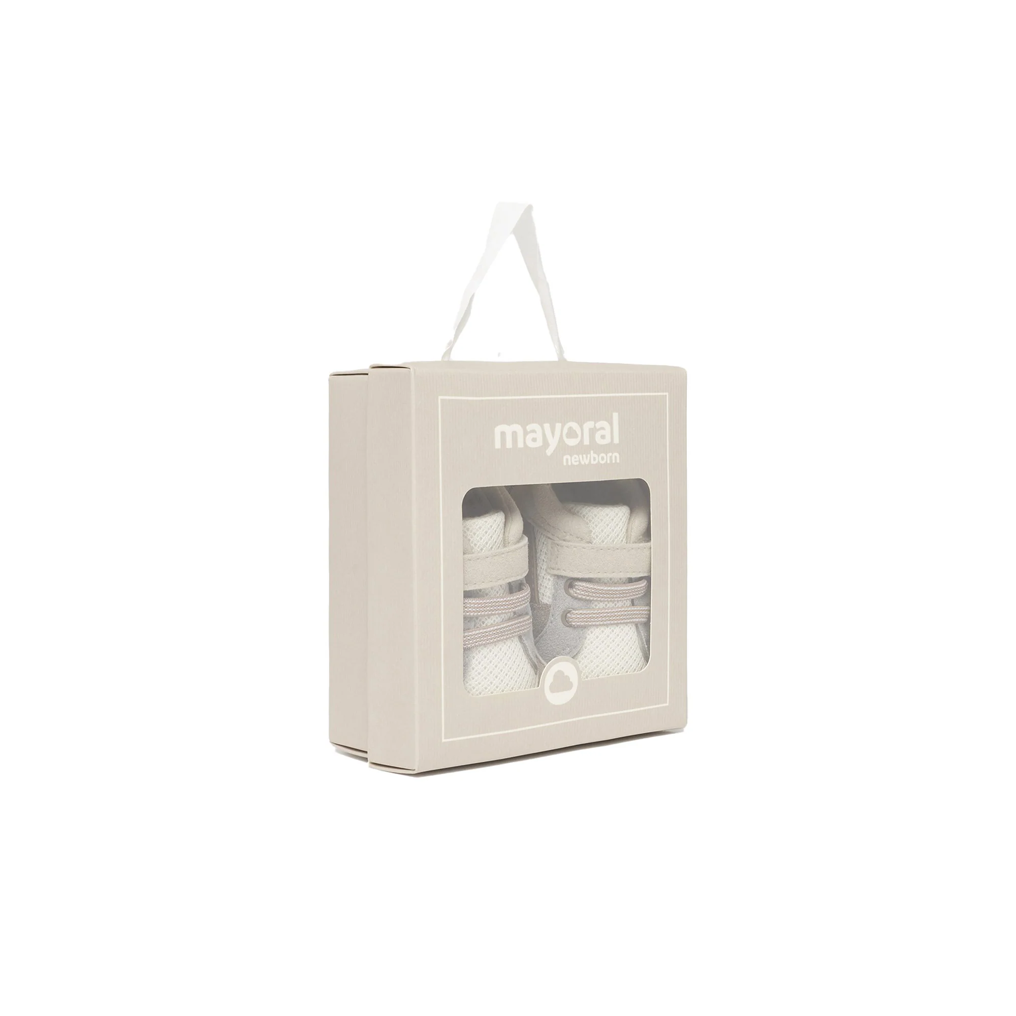Scarpe sportive neonato con velcro e suade beige/grigio - Image 4