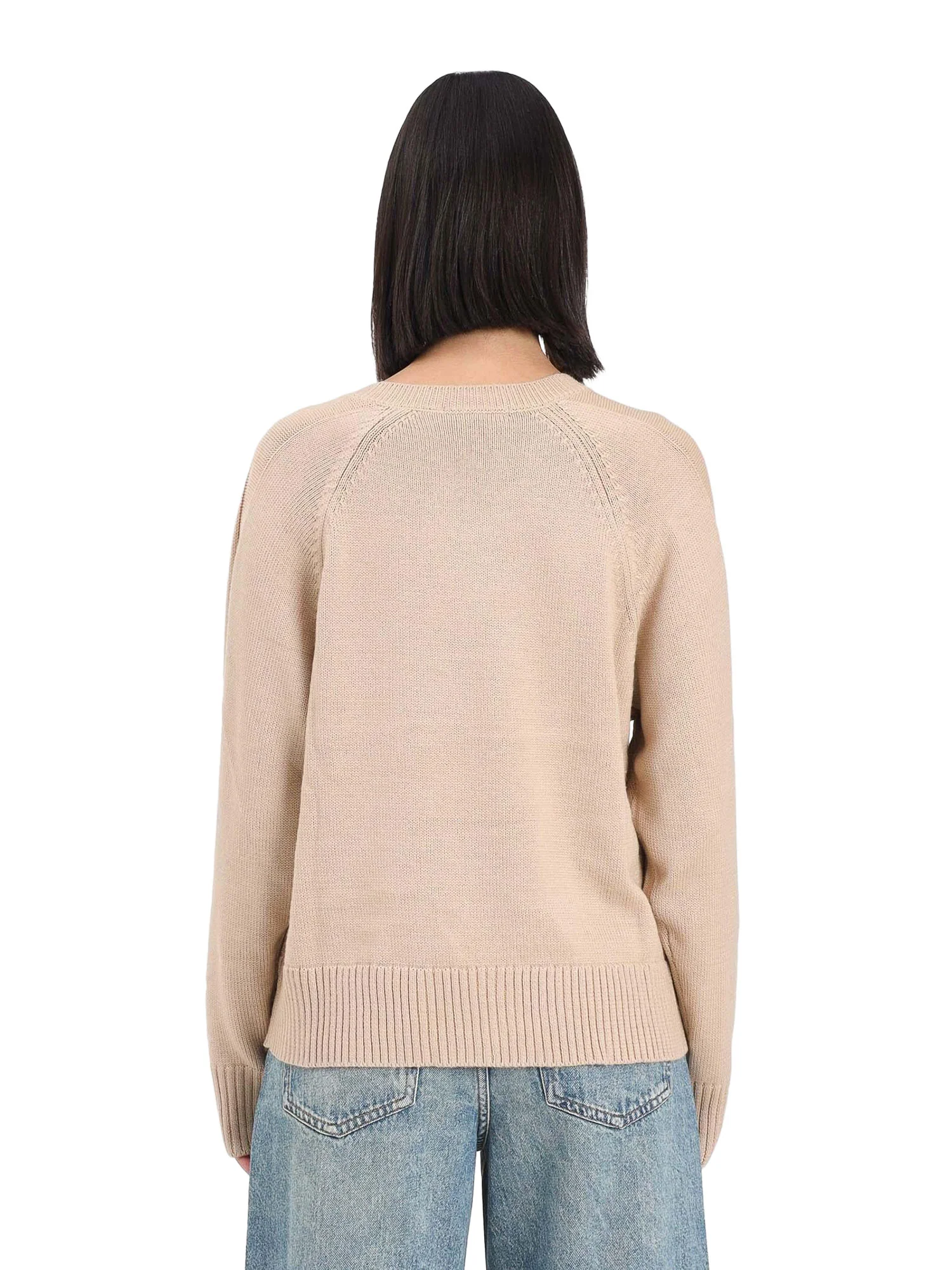 Maglioncino Armani Exchange donna con scollo a V sabbia - Image 2