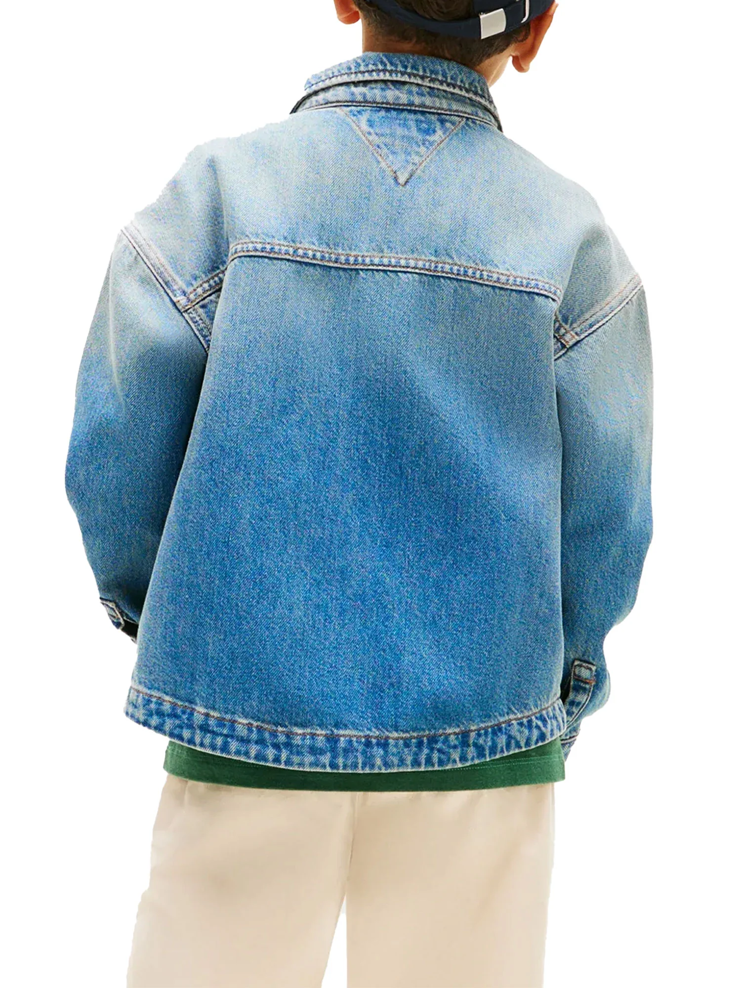 Giubbino Tommy Hilfigher Bambino leggero in jeans denim vintage - Image 3
