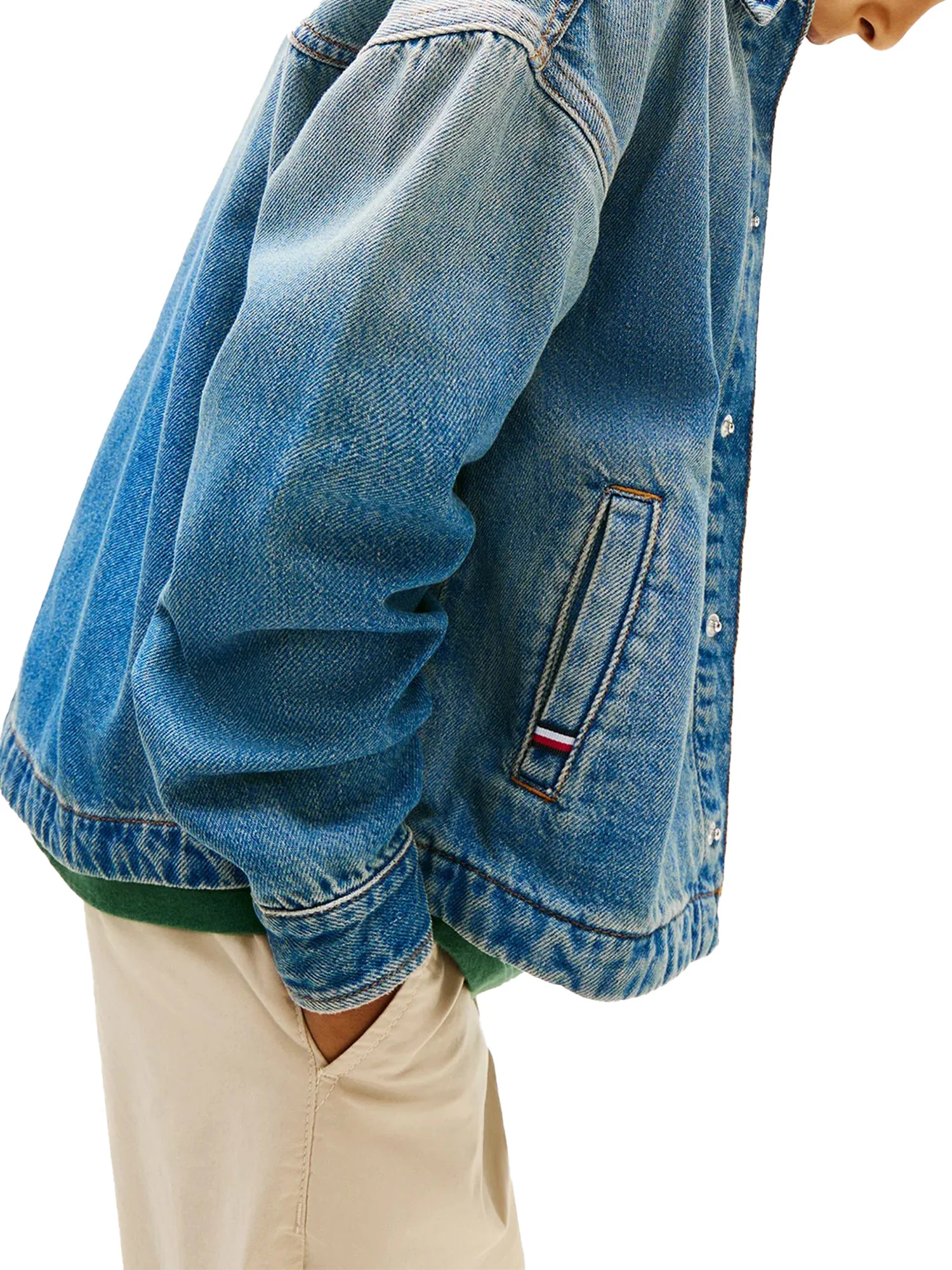 Giubbino Tommy Hilfigher Ragazzo leggero in jeans denim vintage - Image 4