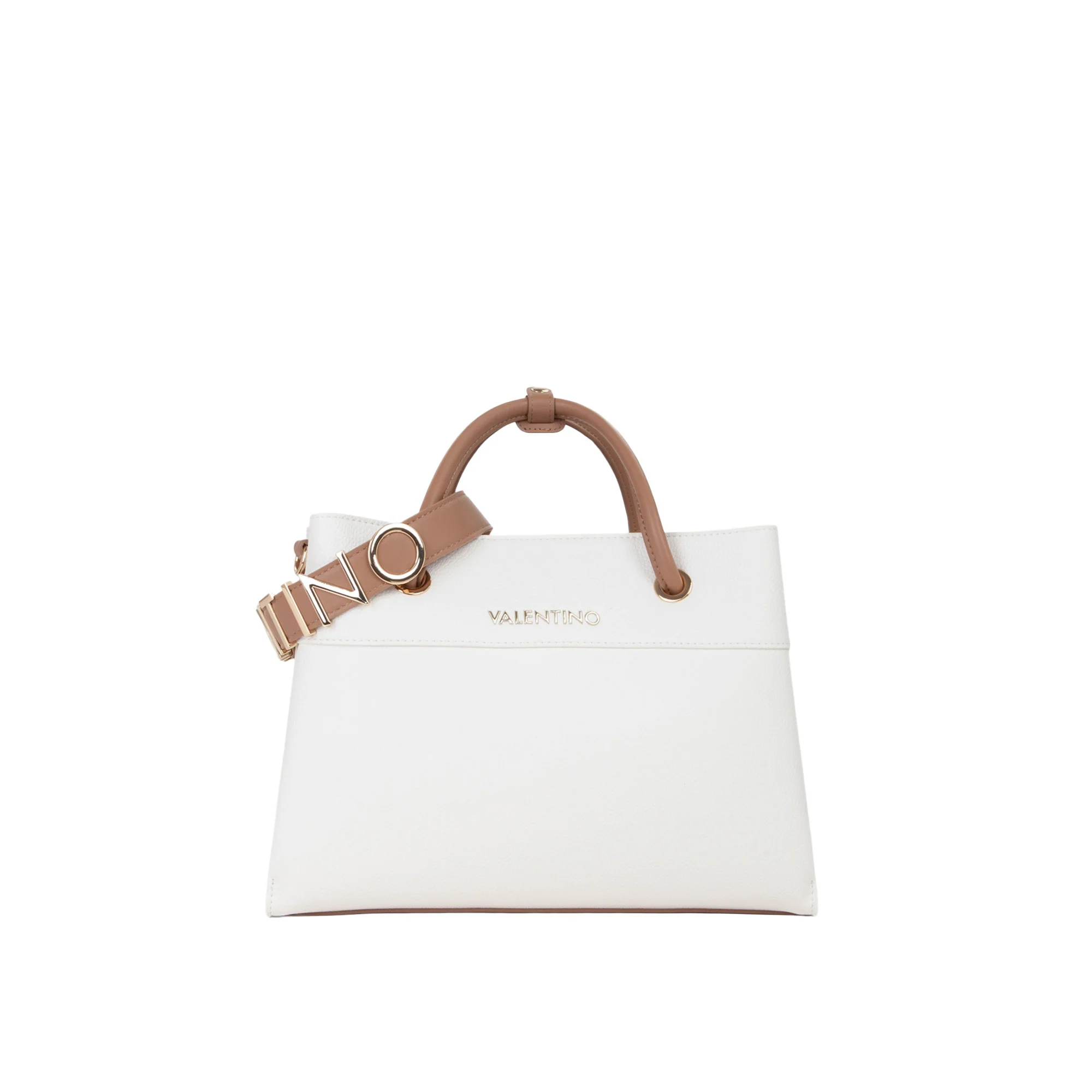 Borsa shopper Valentino donna Alexia bianco/cuoio - Image 2