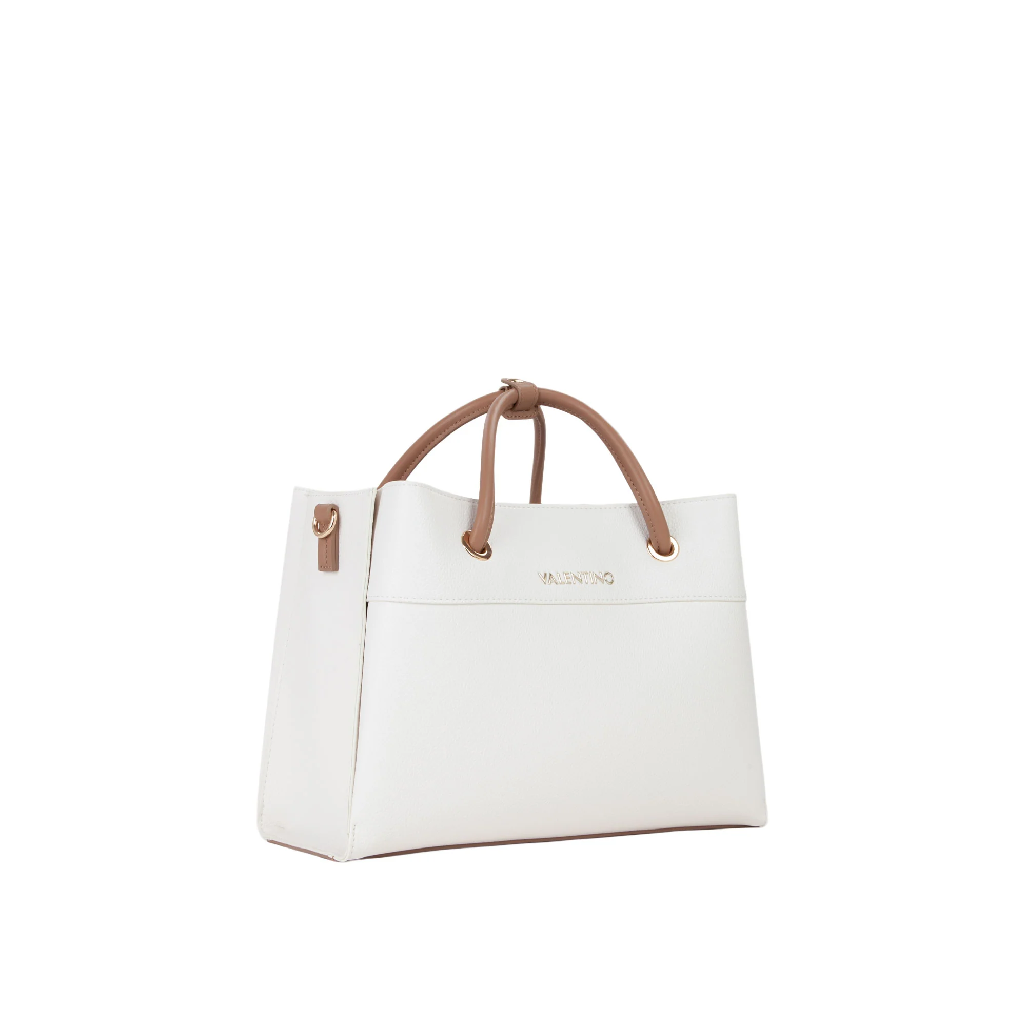 Borsa shopper Valentino donna Alexia bianco/cuoio - Image 3
