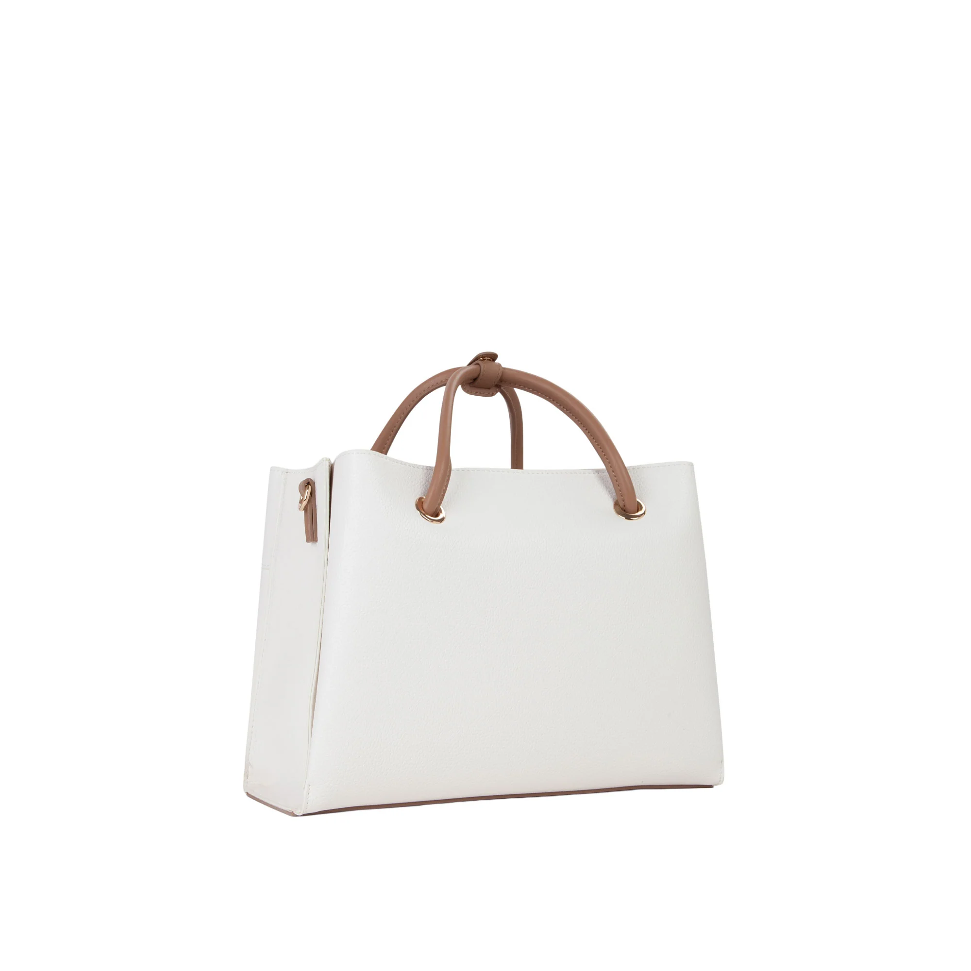 Borsa shopper Valentino donna Alexia bianco/cuoio - Image 4