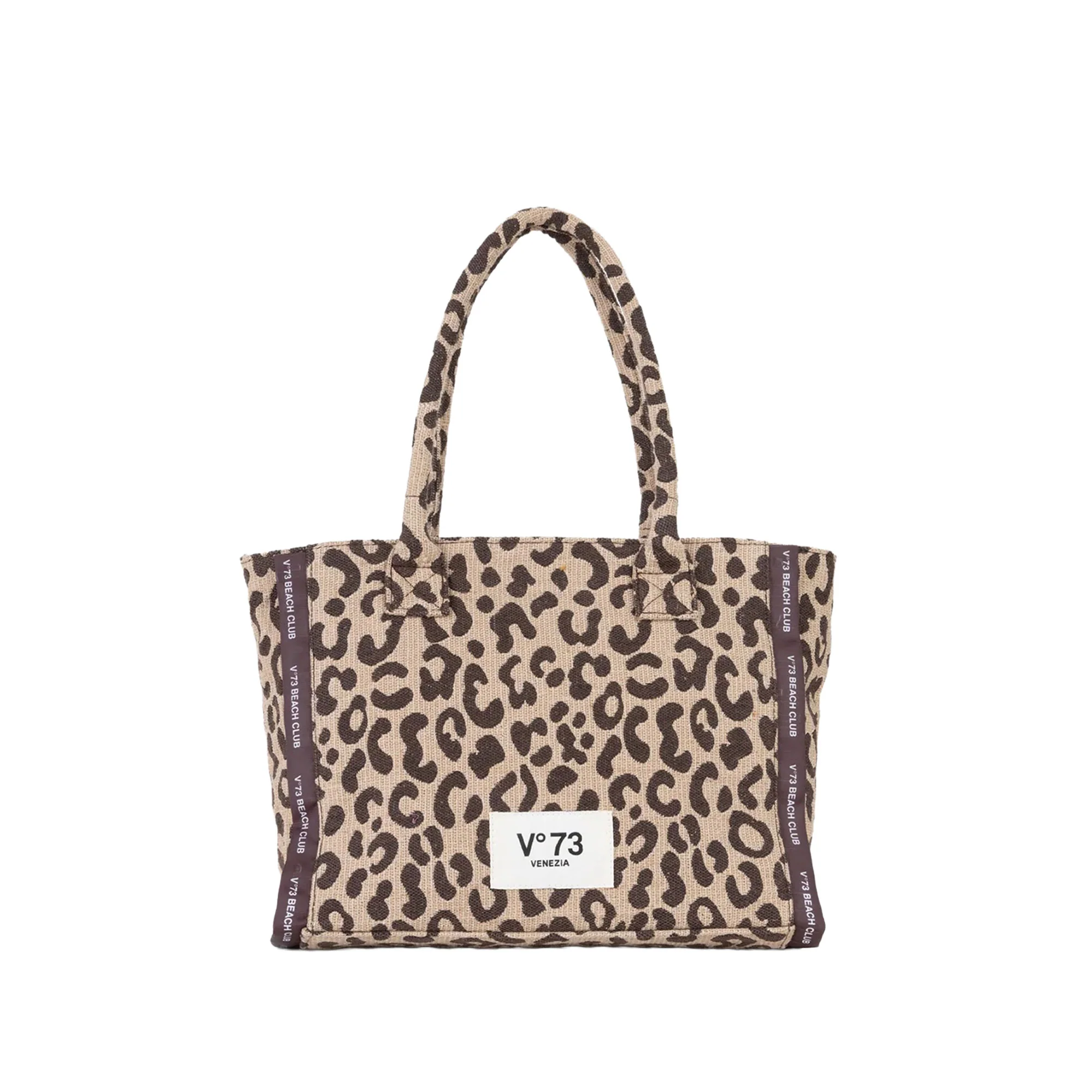 Borsa Shopper V 73 donna Ilene con fantasia maculata Beige