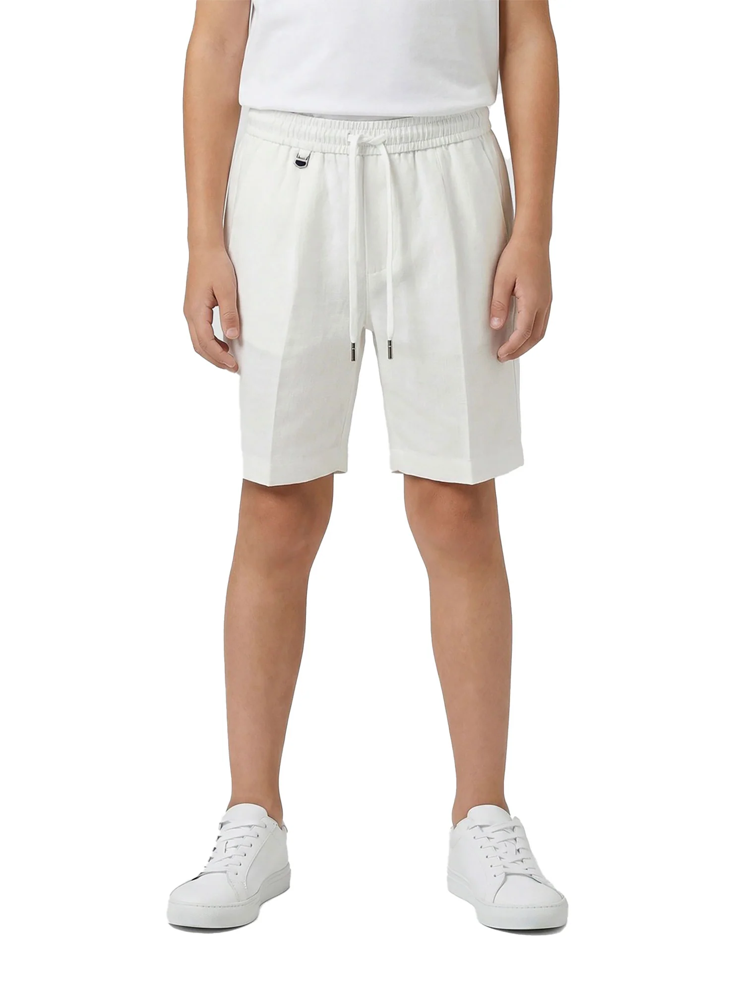 Short Anthony Morato bambino coulisse slub linen bianco - Image 2