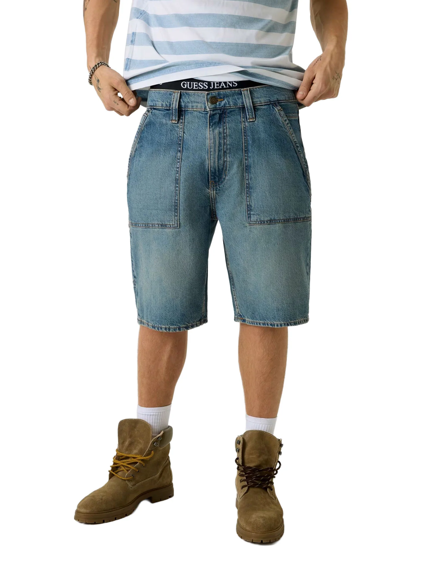 Short Guess uomo Utility Carpenter denim medio