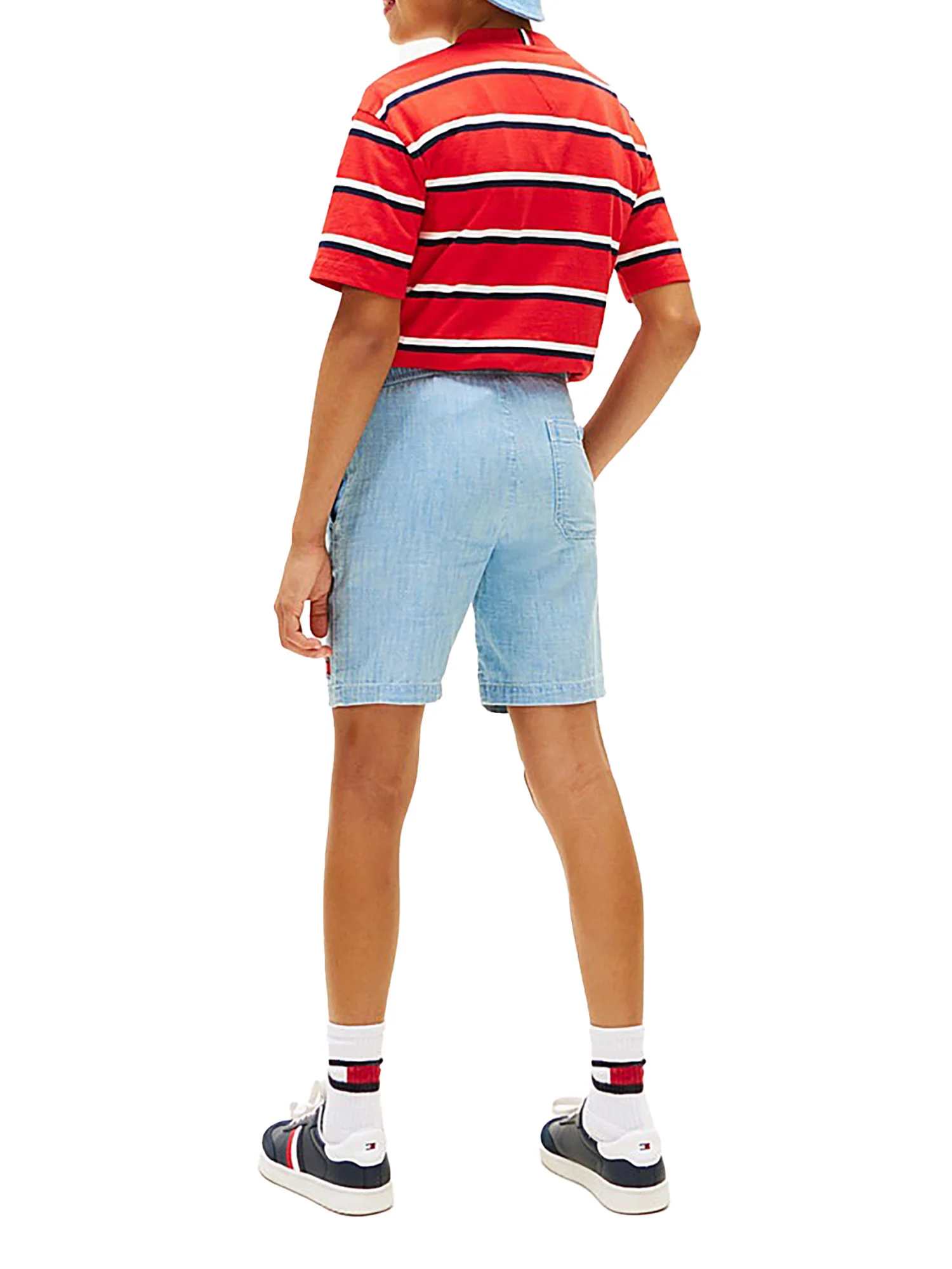 Shorts Tommy Hilfigher Bambino herringbone denim medio - Image 3