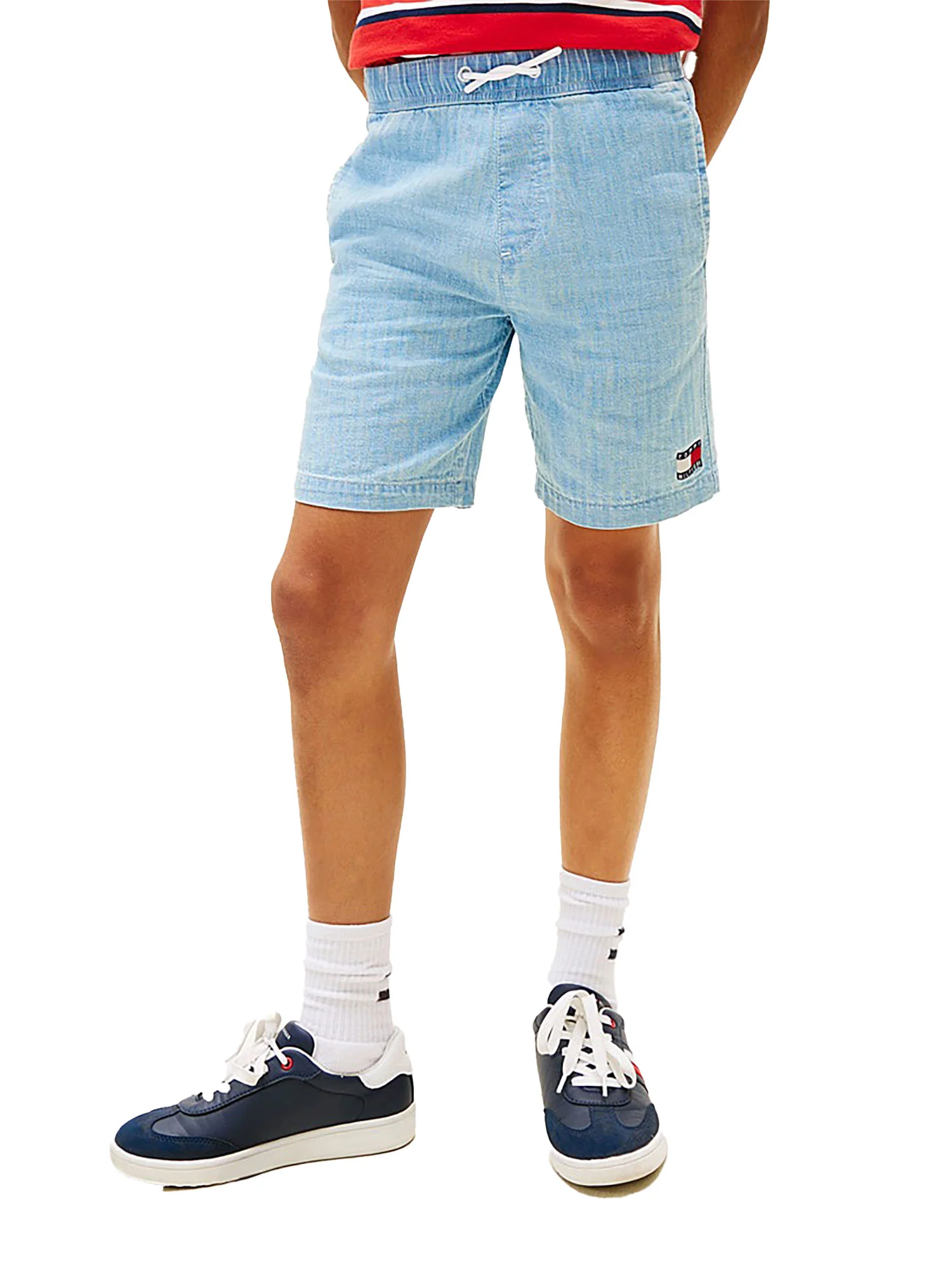 Shorts Tommy Hilfigher Ragazzo herringbone denim medio - Image 2
