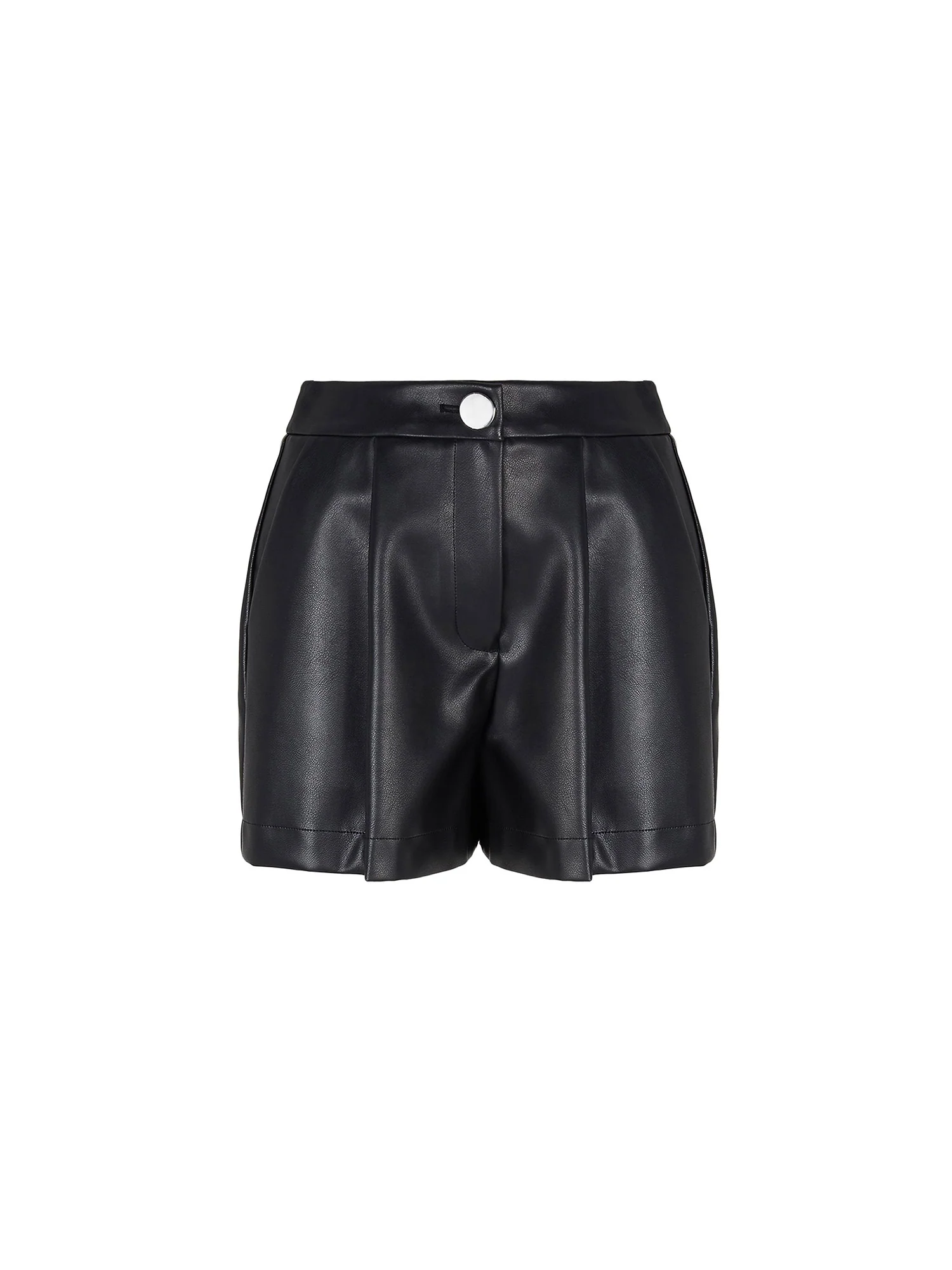 Short in ecopelle a vita alta nero - Image 4