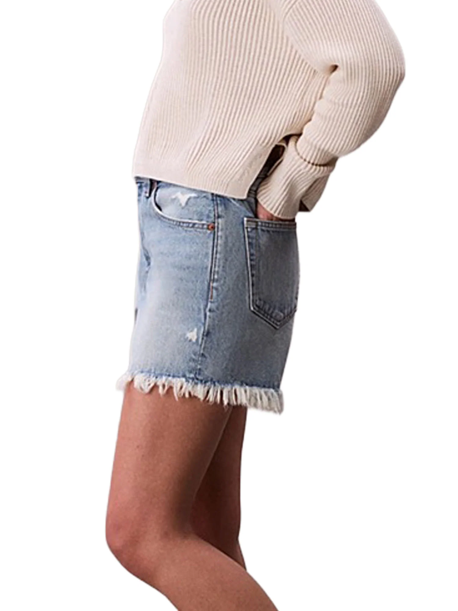 Short Jeans Calvin Klein Donna modello 90s
 Denim chiaro - Image 3
