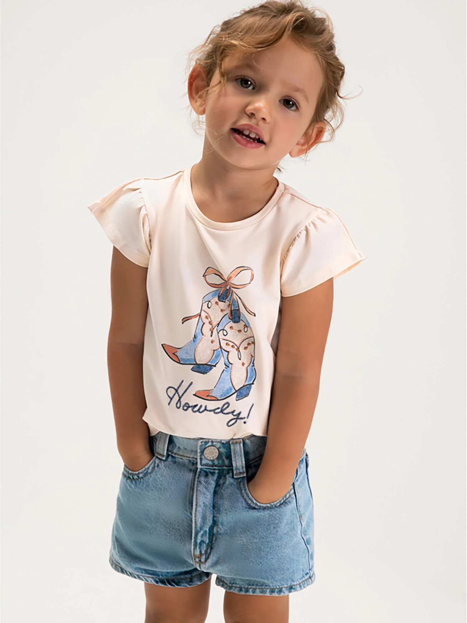 Shorts Mayoral Bambina in jeans basic denim chiaro - Image 4