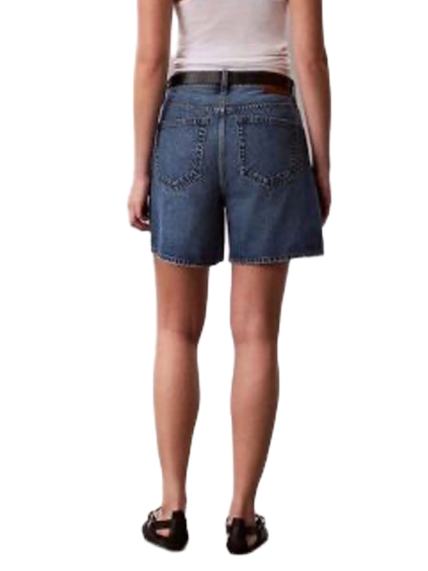 Short Jeans Calvin Klein Donna modello high rise linea A
 Denim medio - Image 2