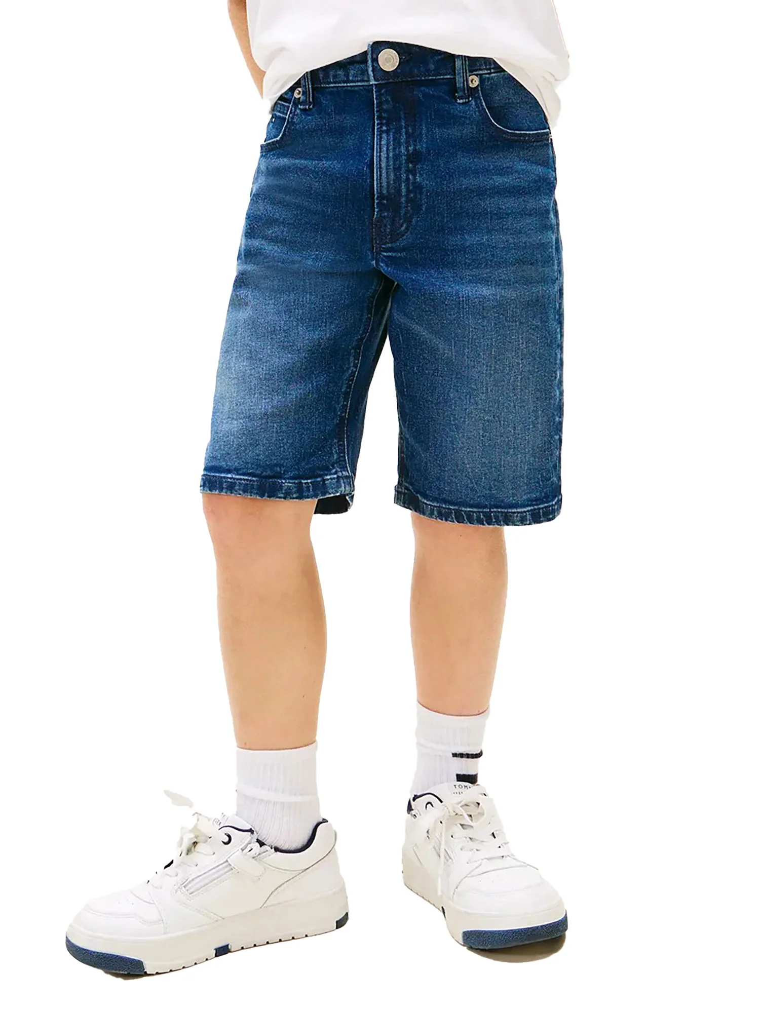 Shorts Tommy Hilfigher Ragazzo in jeans straight denim scuro - Image 2