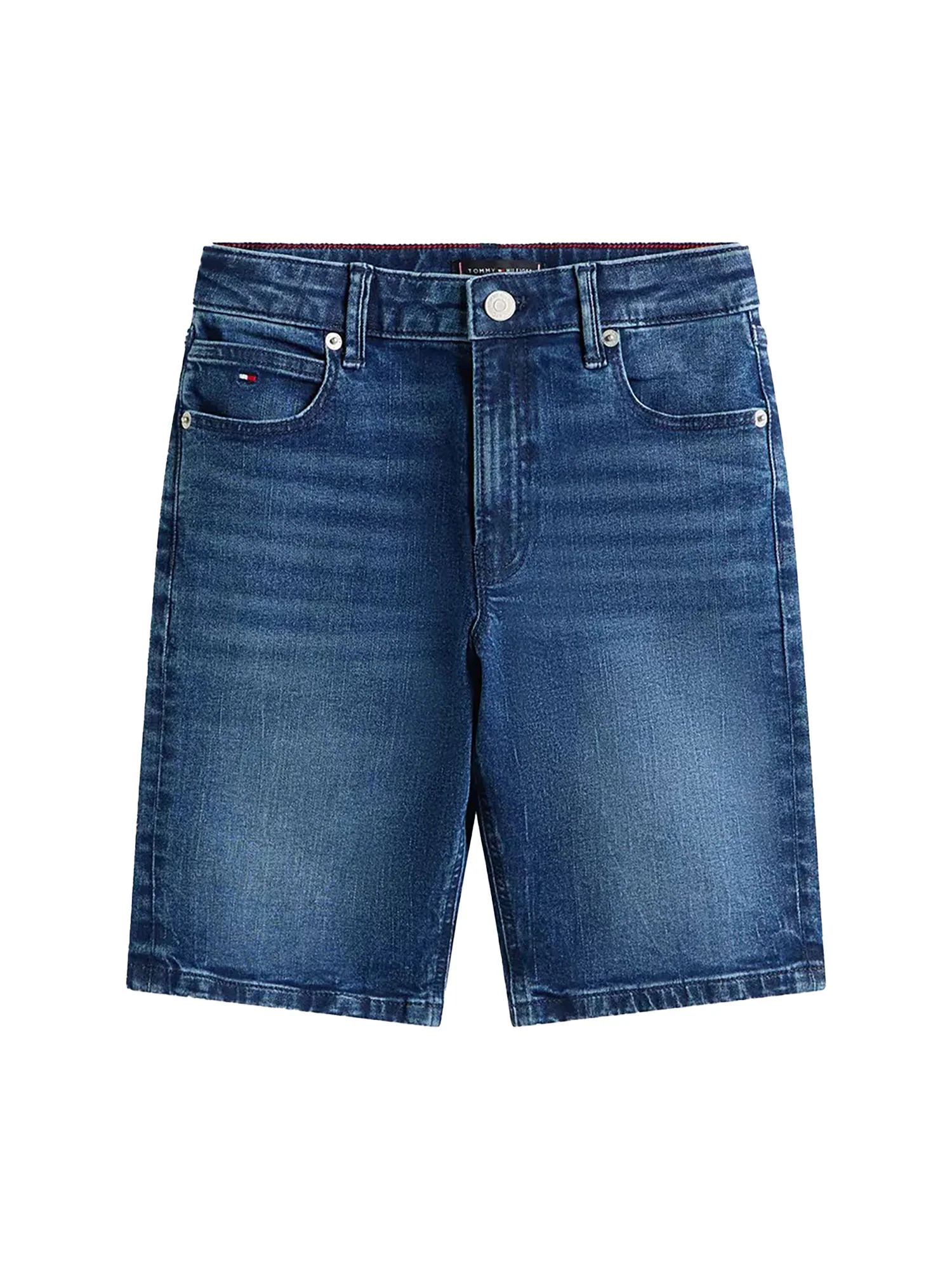 Shorts Tommy Hilfigher Bambino in jeans straight denim scuro