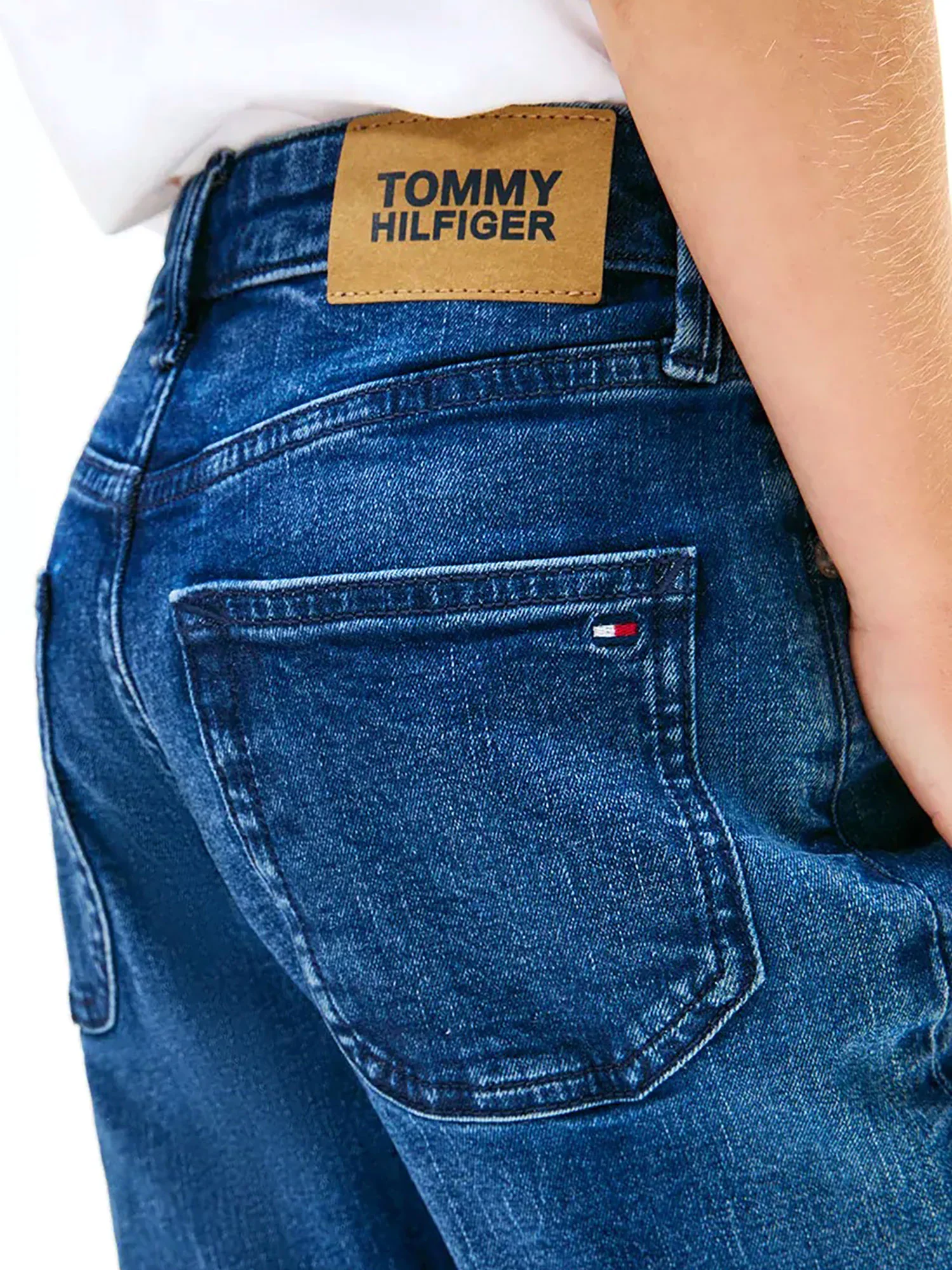 Shorts Tommy Hilfigher Bambino in jeans straight denim scuro - Image 4